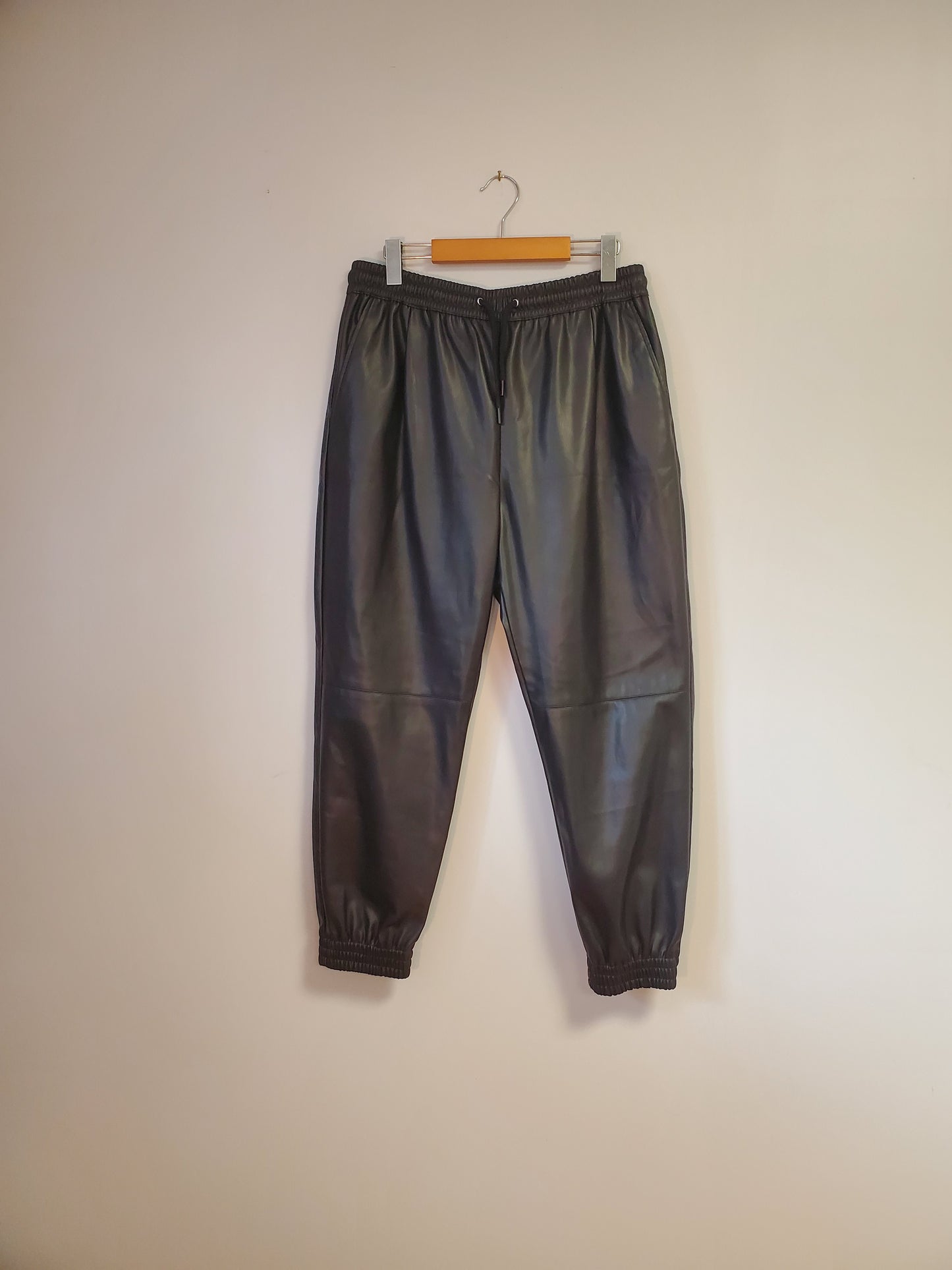 Zara Faux Leather Joggers Large Preloved