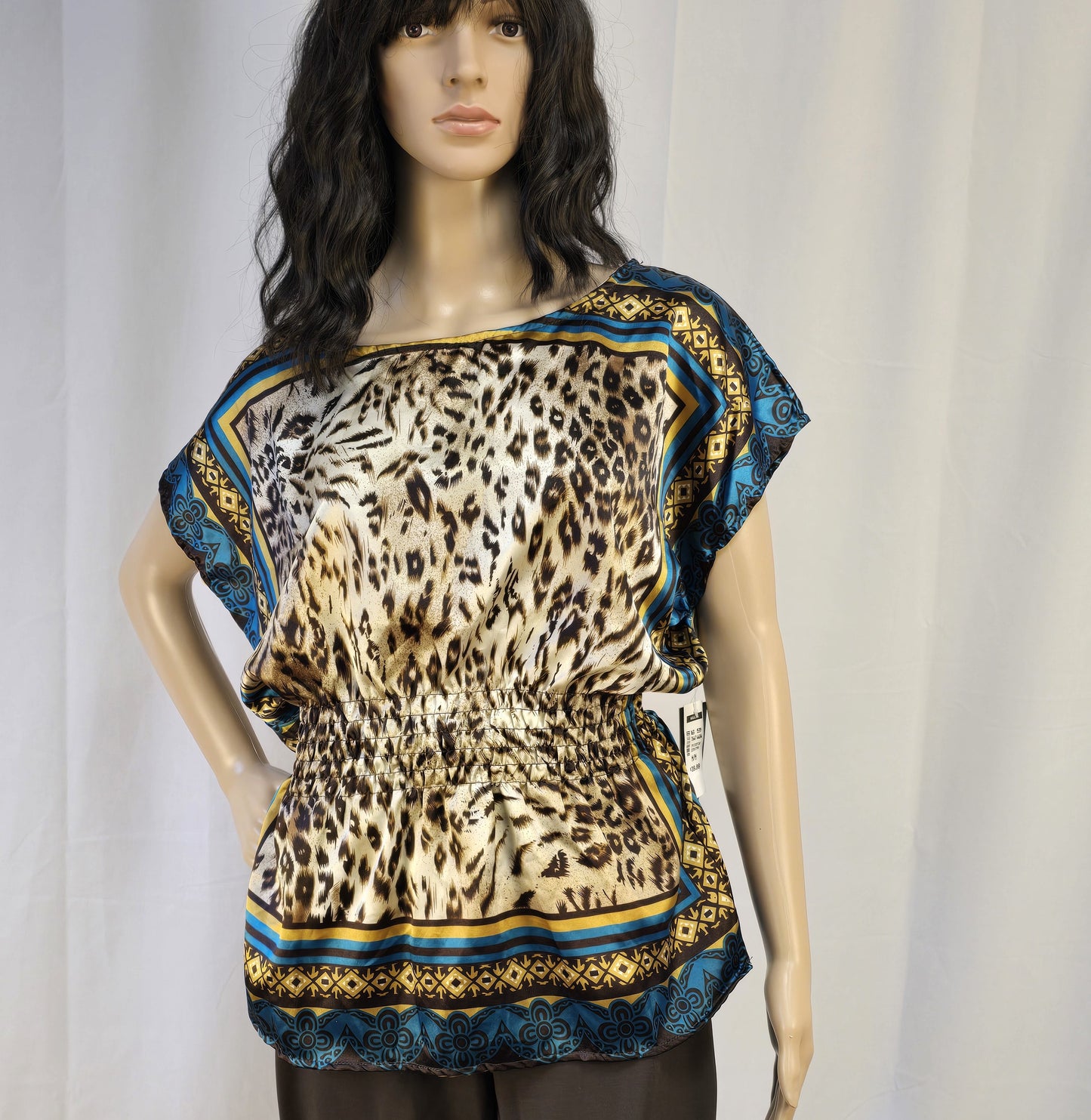 Majora Animal Print Satin Top Size Medium