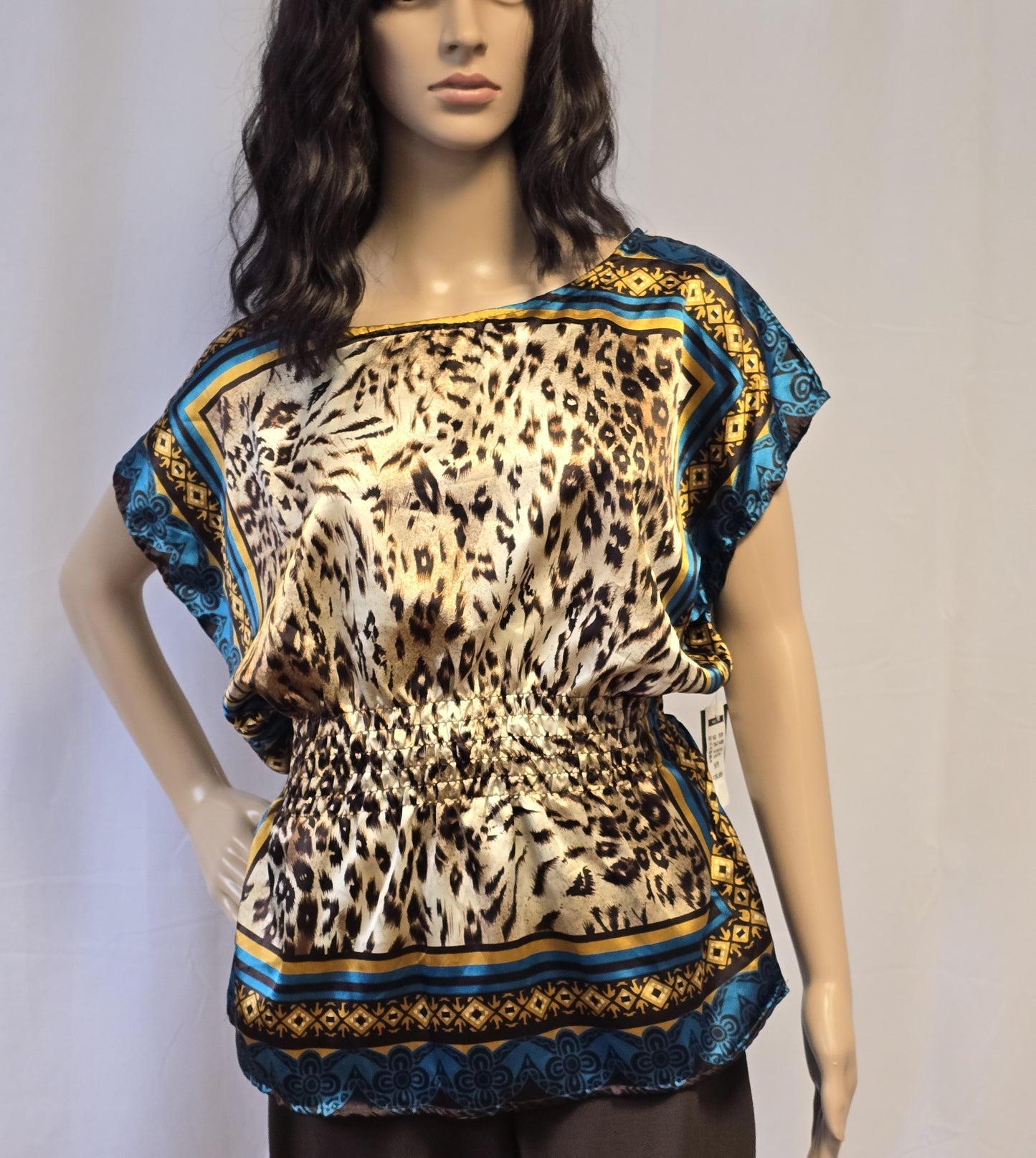 Majora Animal Print Satin Top Size Medium