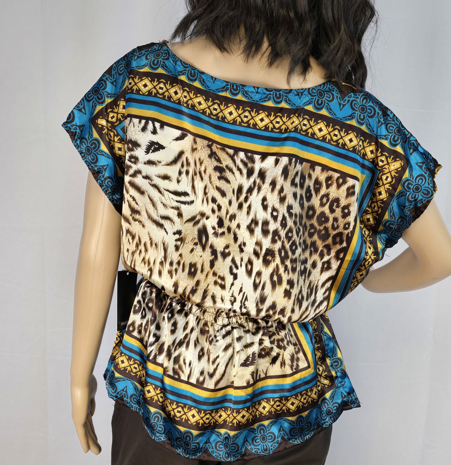 Majora Animal Print Satin Top Size Medium