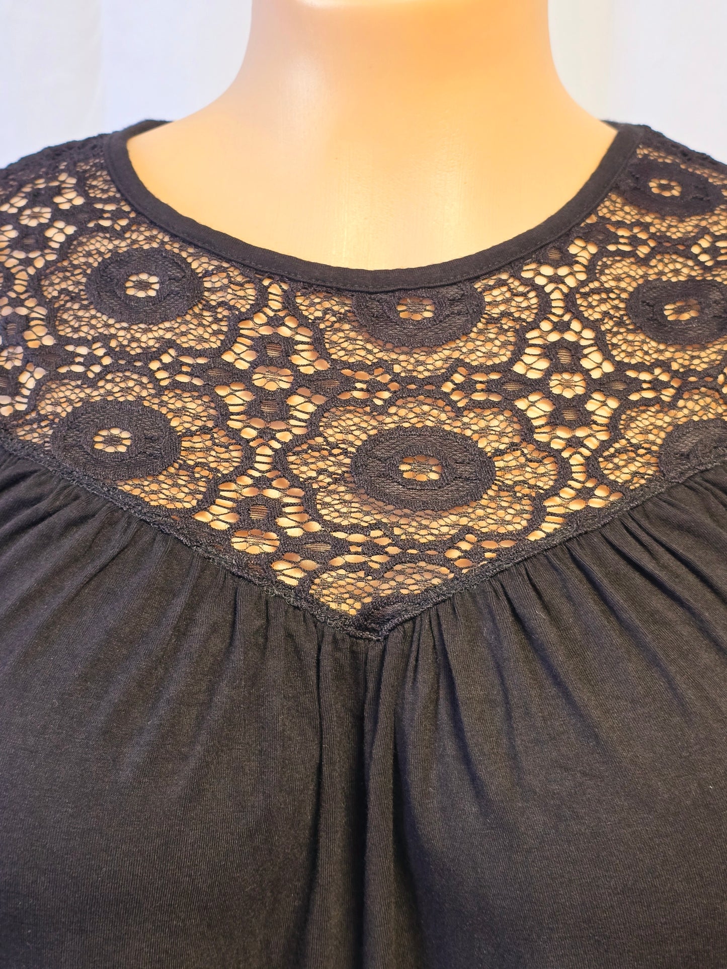 Storm Los Angeles Large Black Shirt with Lace Preloved