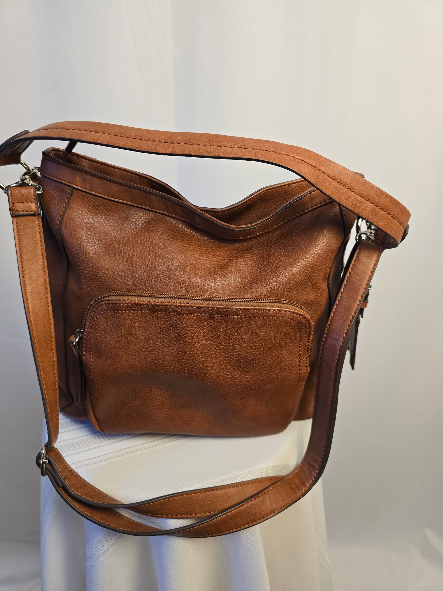 Ricardo Brown Vintagish Purse - Dual Straps Crossbody or Shoulder Preloved