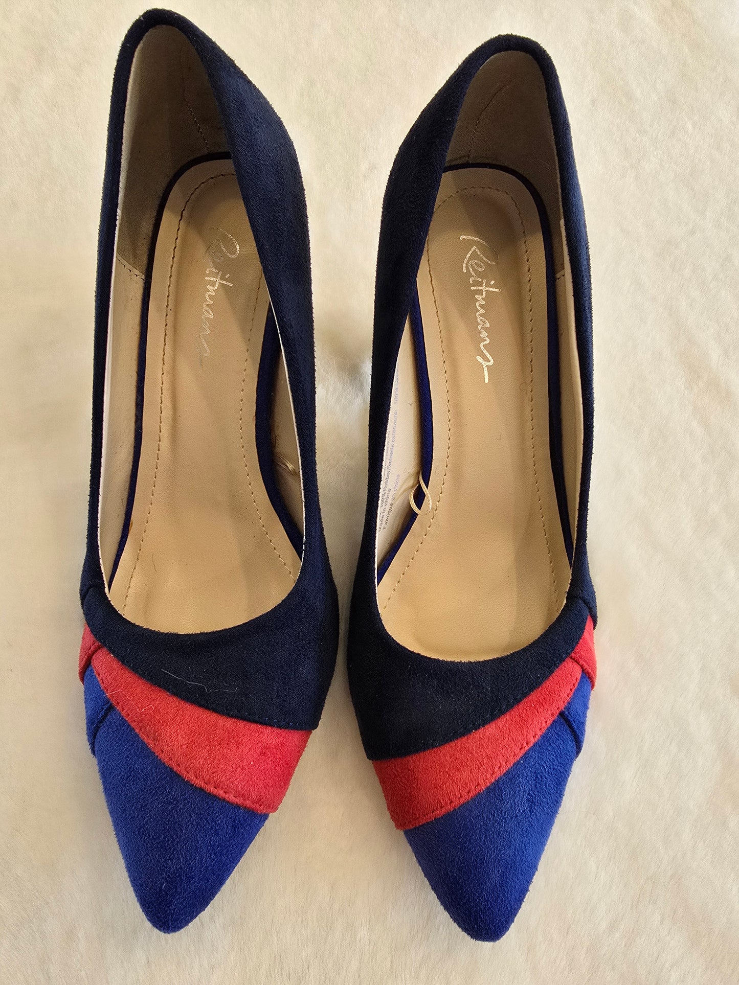 Reitmans Blue Red and Navy Pumps Size 7 Preloved