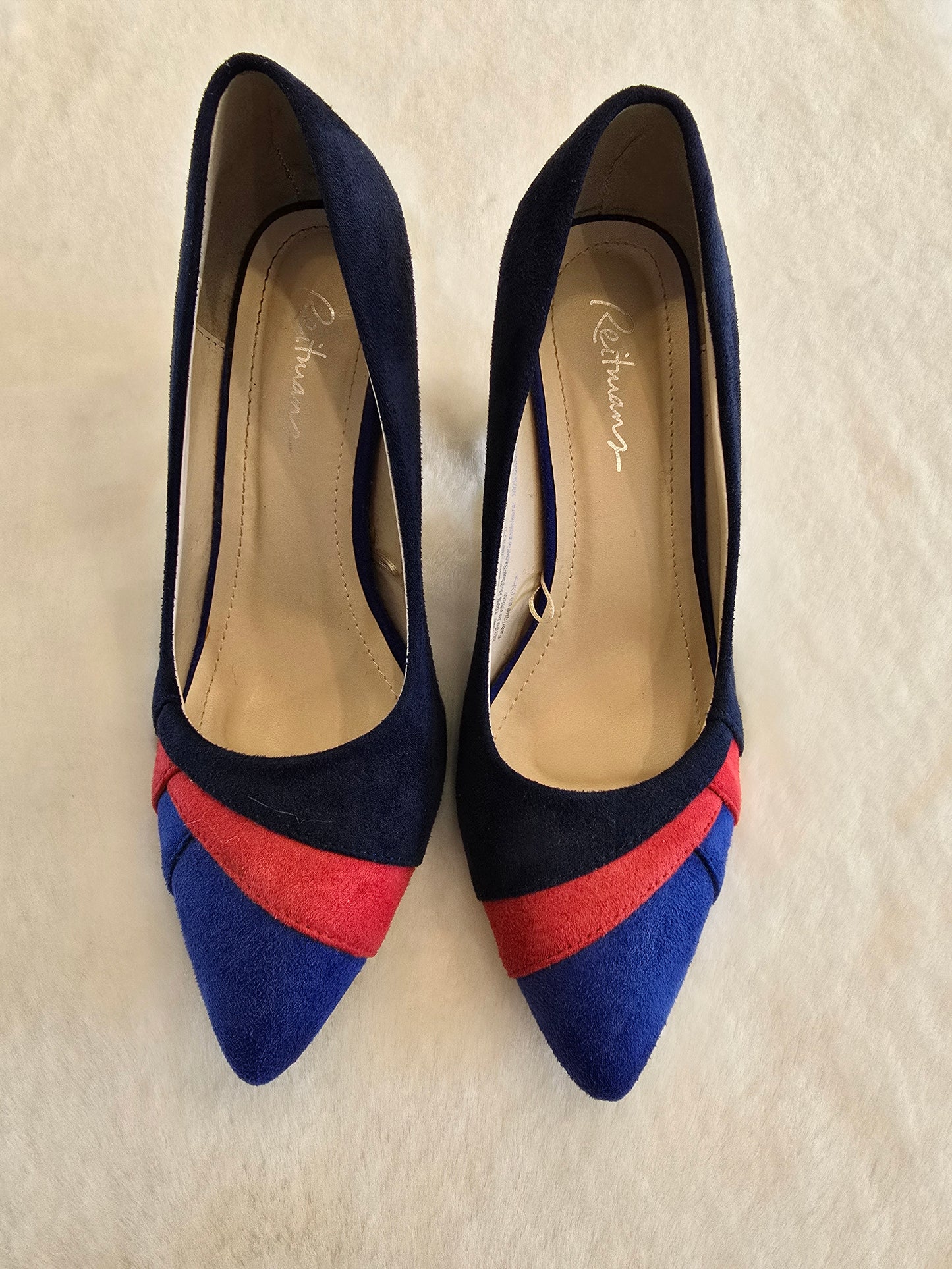 Reitmans Blue Red and Navy Pumps Size 7 Preloved