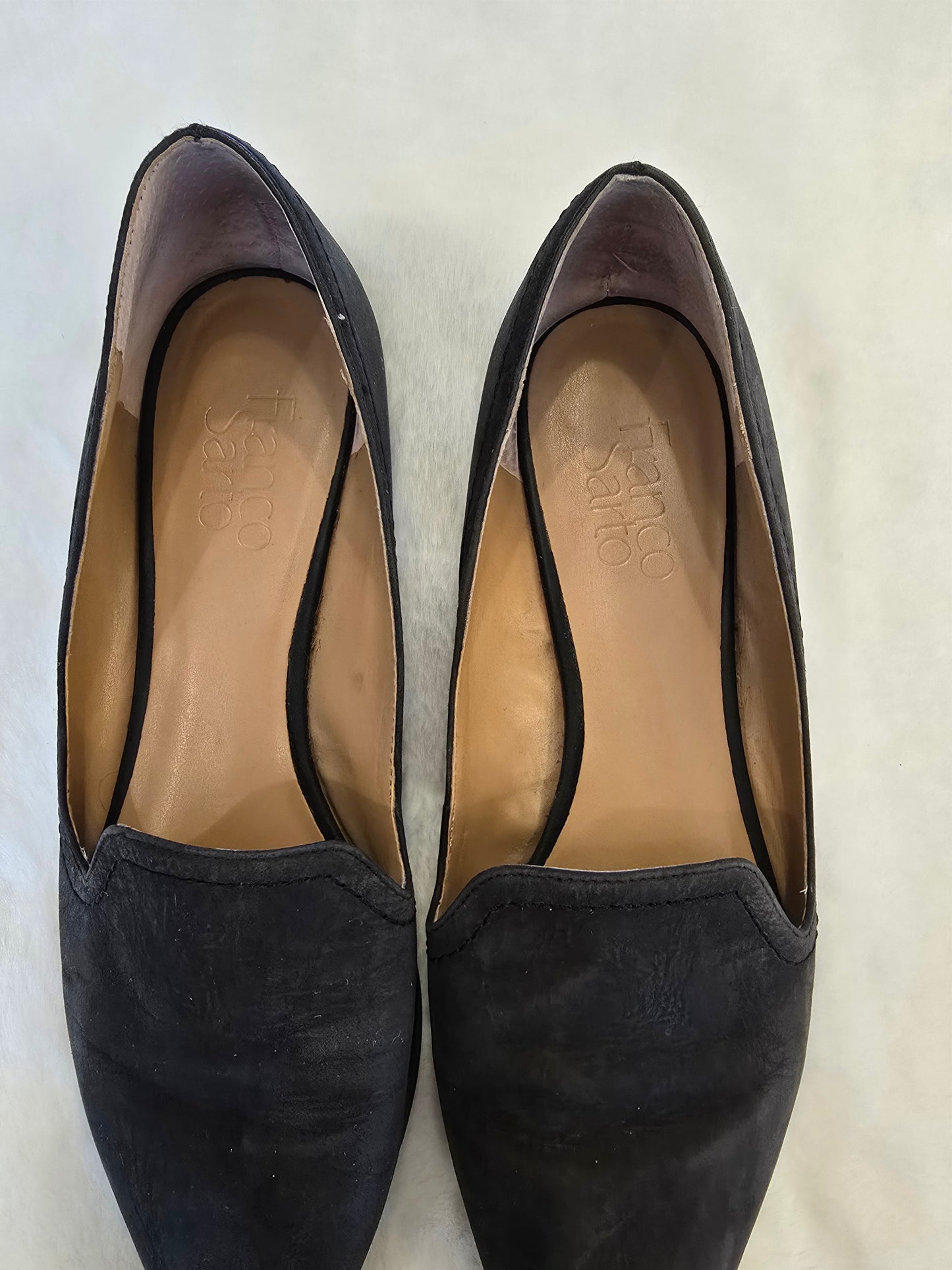 Franco Sarto Grey Suede Size 7 Slides Preloved