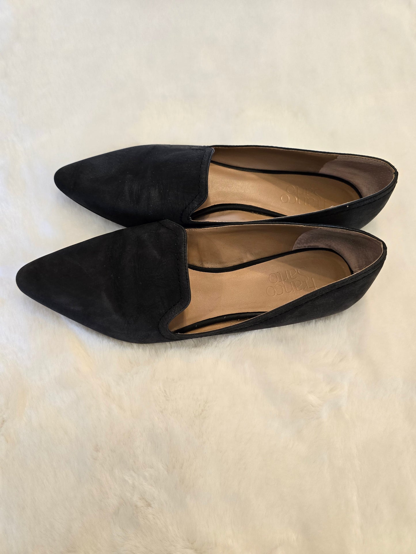 Franco Sarto Grey Suede Size 7 Slides Preloved