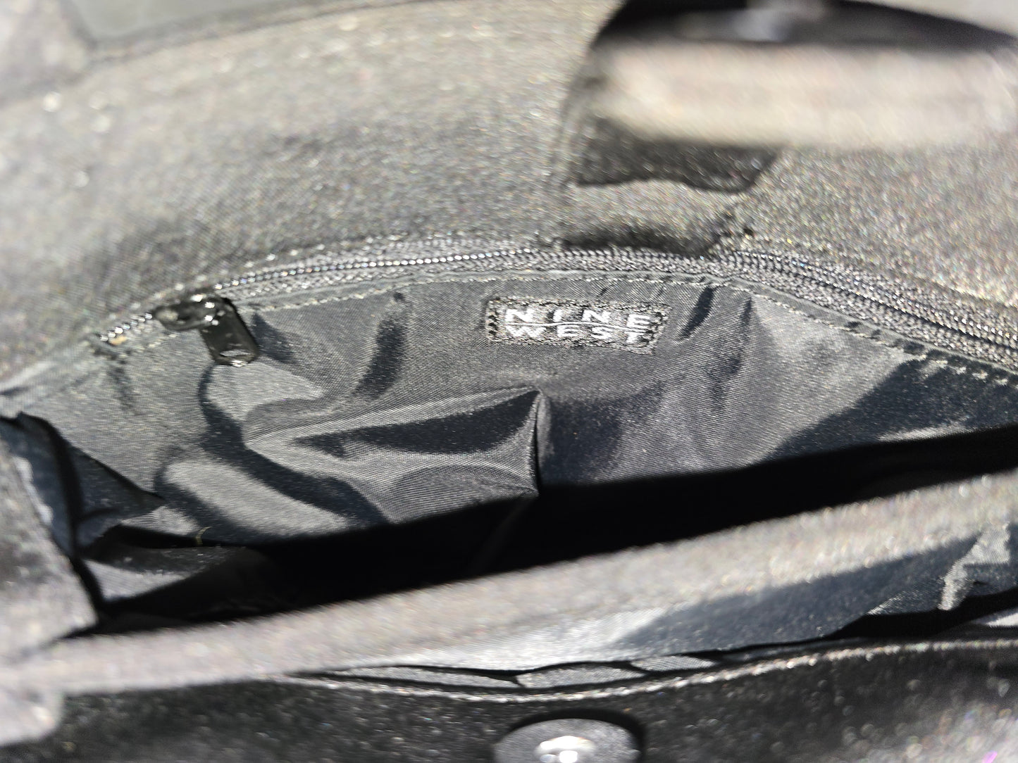 Nine West Black Fabric Mini Handbag with Shoulder Strap Preloved