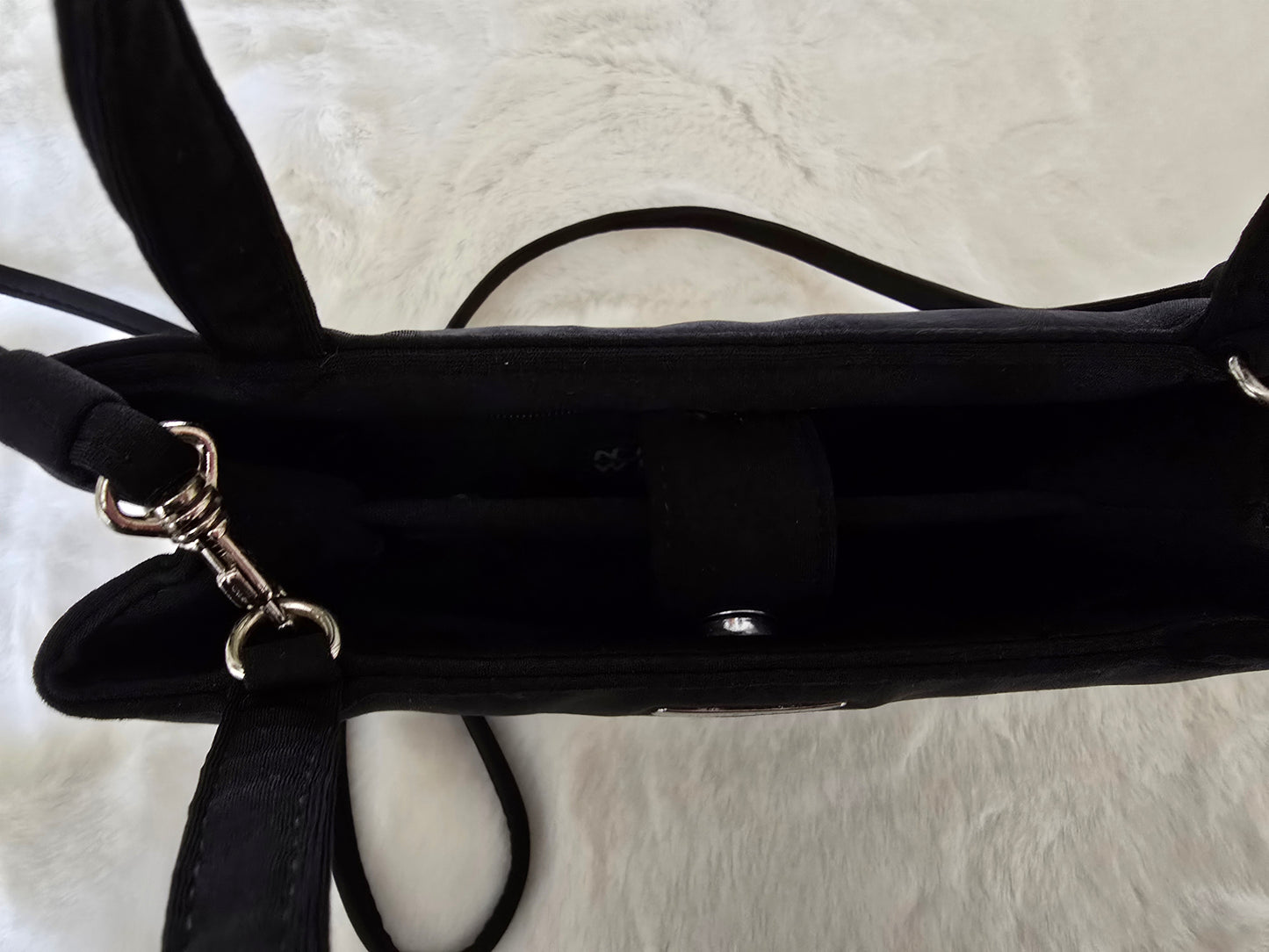 Nine West Black Fabric Mini Handbag with Shoulder Strap Preloved