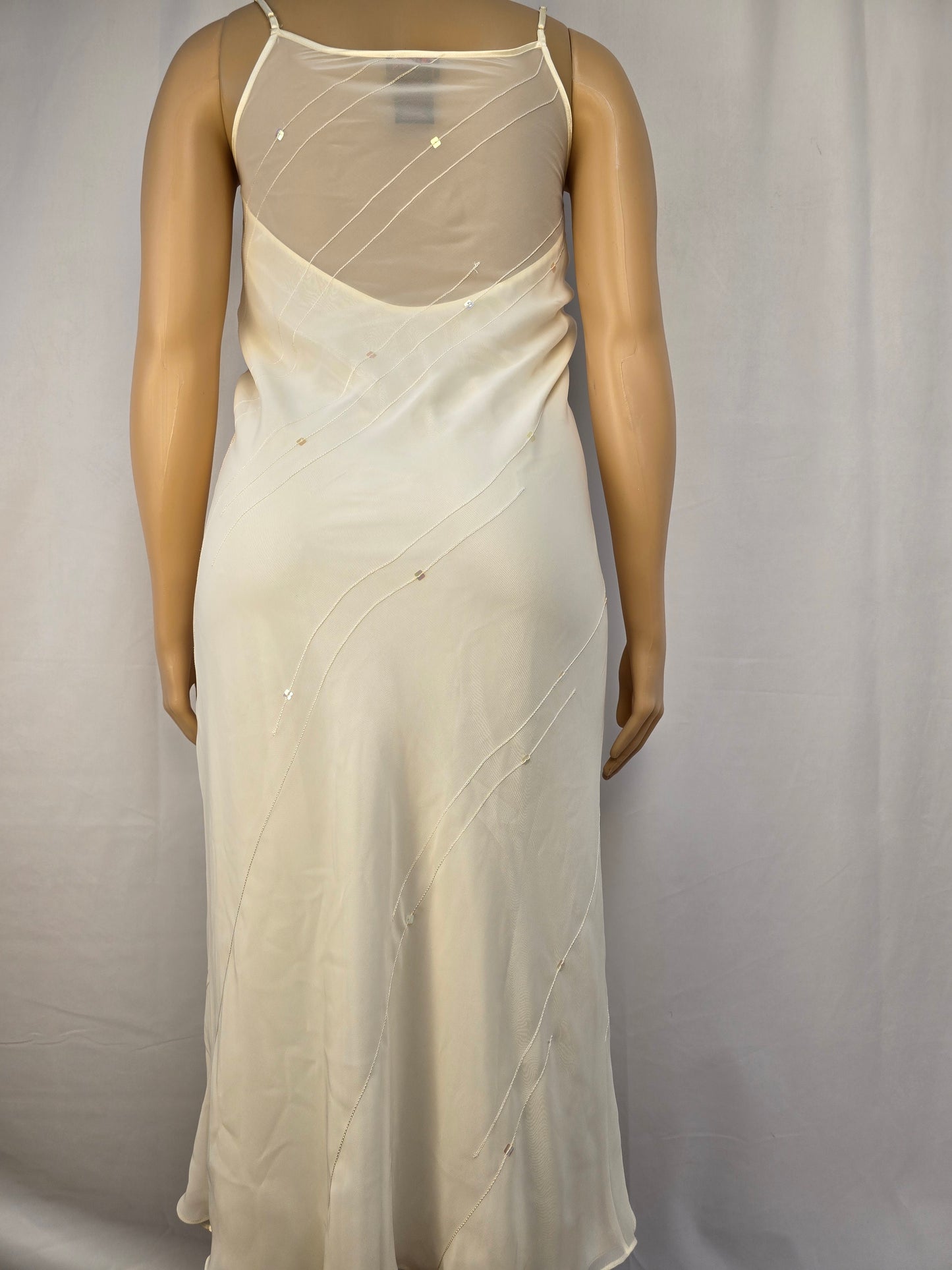 Rose Passion Slip Nightgown Medium and Rose Passion Robe One Size Cream Colour Preloved