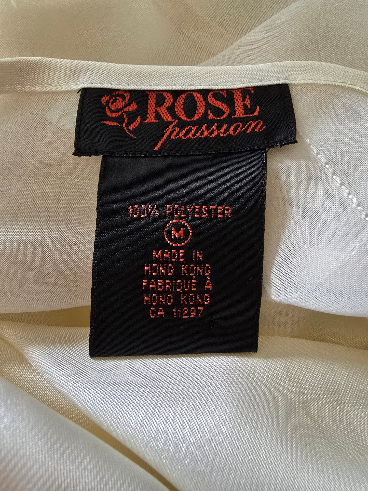 Rose Passion Slip Nightgown Medium and Rose Passion Robe One Size Cream Colour Preloved