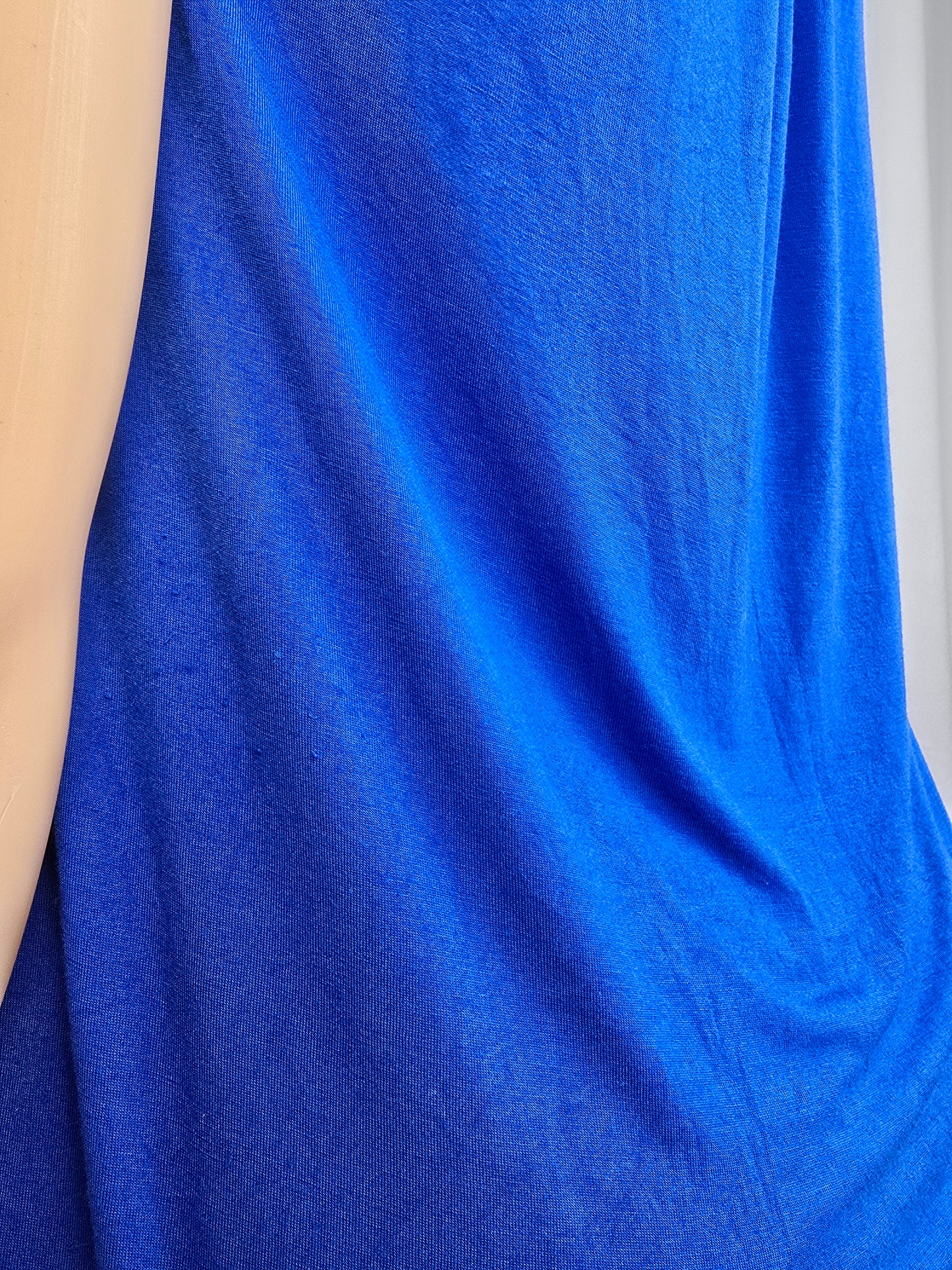 Cupio Sleeveless Royal Blue Top with Beaded Tassels Large Preloved