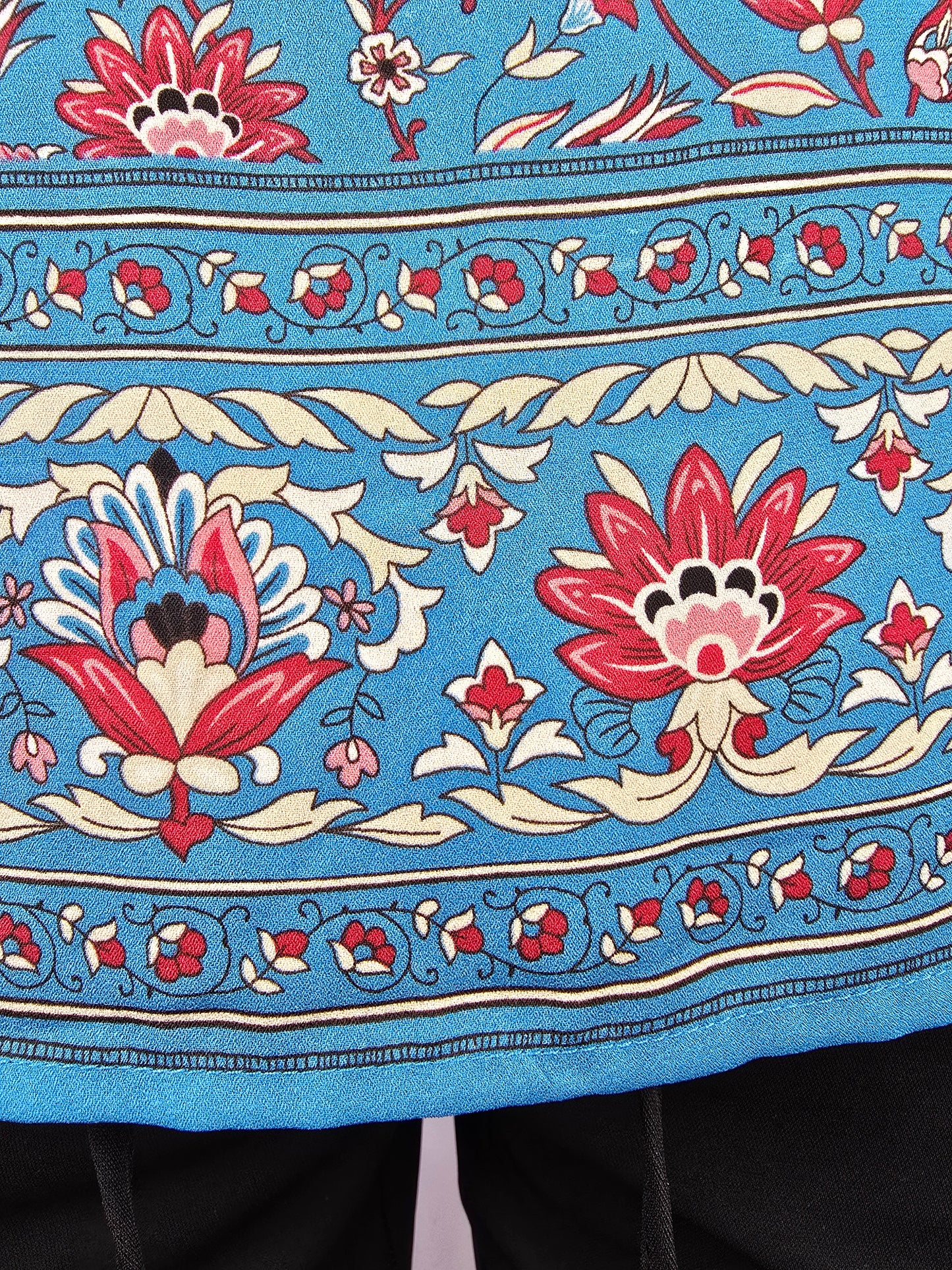 Northern Reflections Blue & Red 3/4 Sleeve Blouse Size Large Preloved