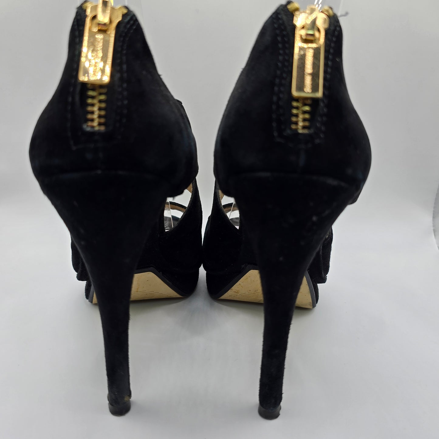 Michael Kors 4.5" Platform Black Suede Heels Preloved Size 7