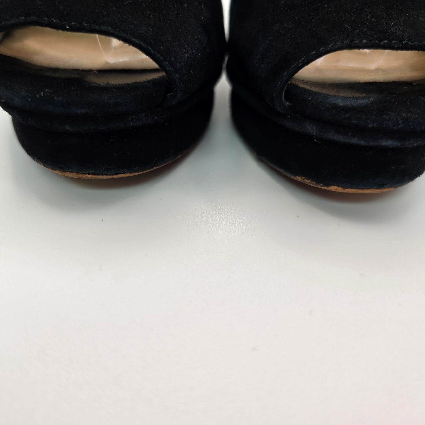 Michael Kors 4.5" Platform Black Suede Heels Preloved Size 7
