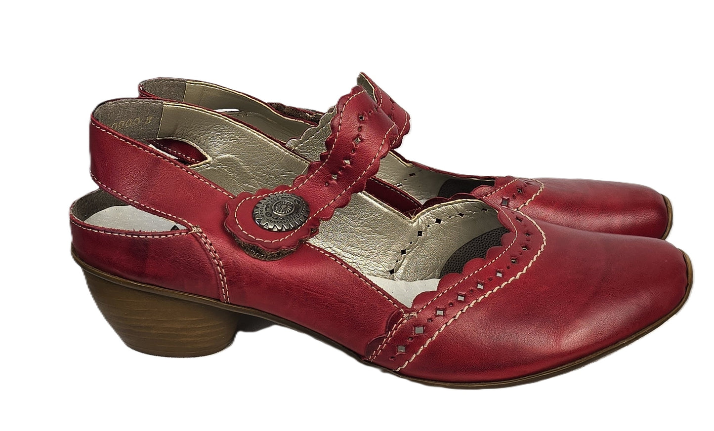 Rieker Red Leather Shoe Size 42 Preloved