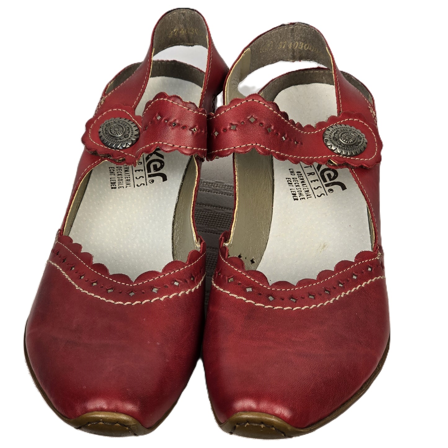 Rieker Red Leather Shoe Size 42 Preloved