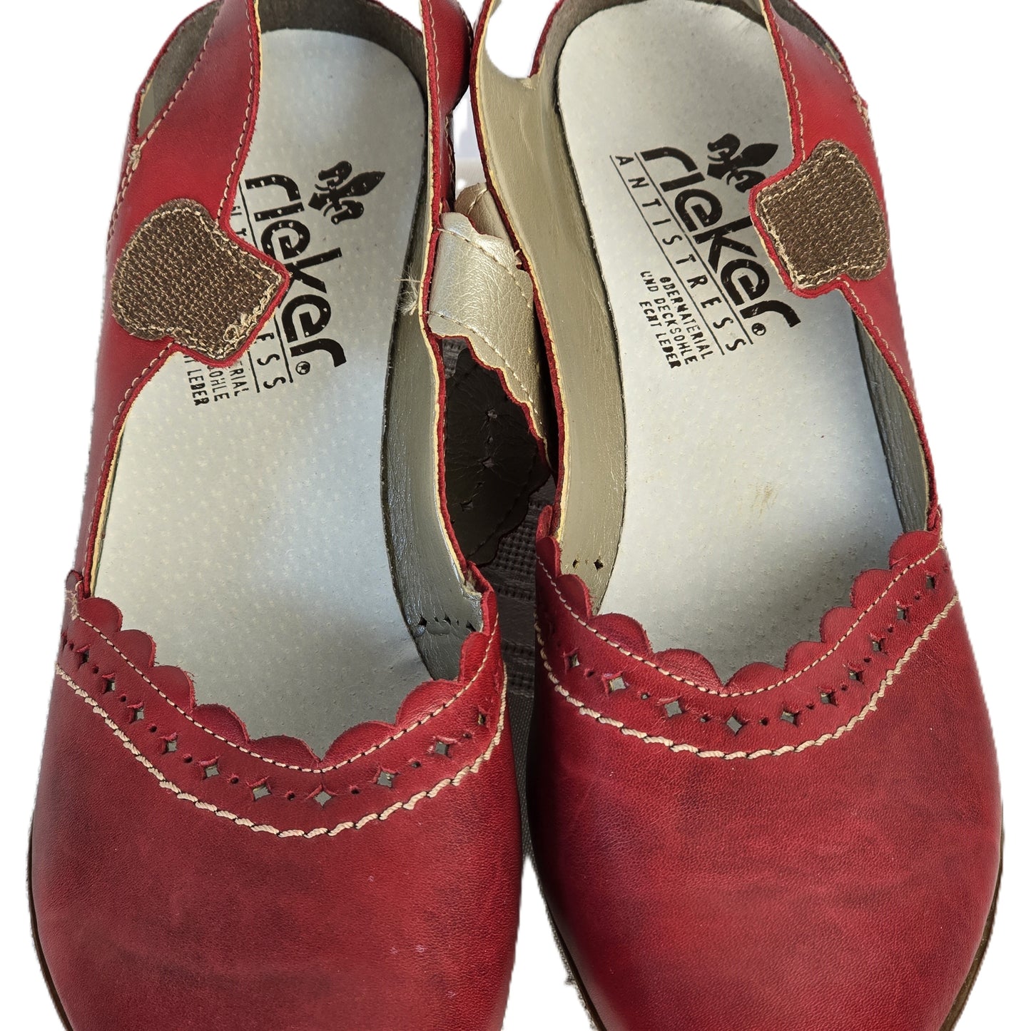 Rieker Red Leather Shoe Size 42 Preloved