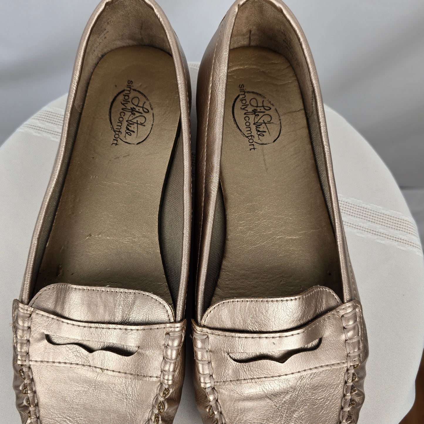 Life Stride Bronze Penny Loafer Size 10M Preloved