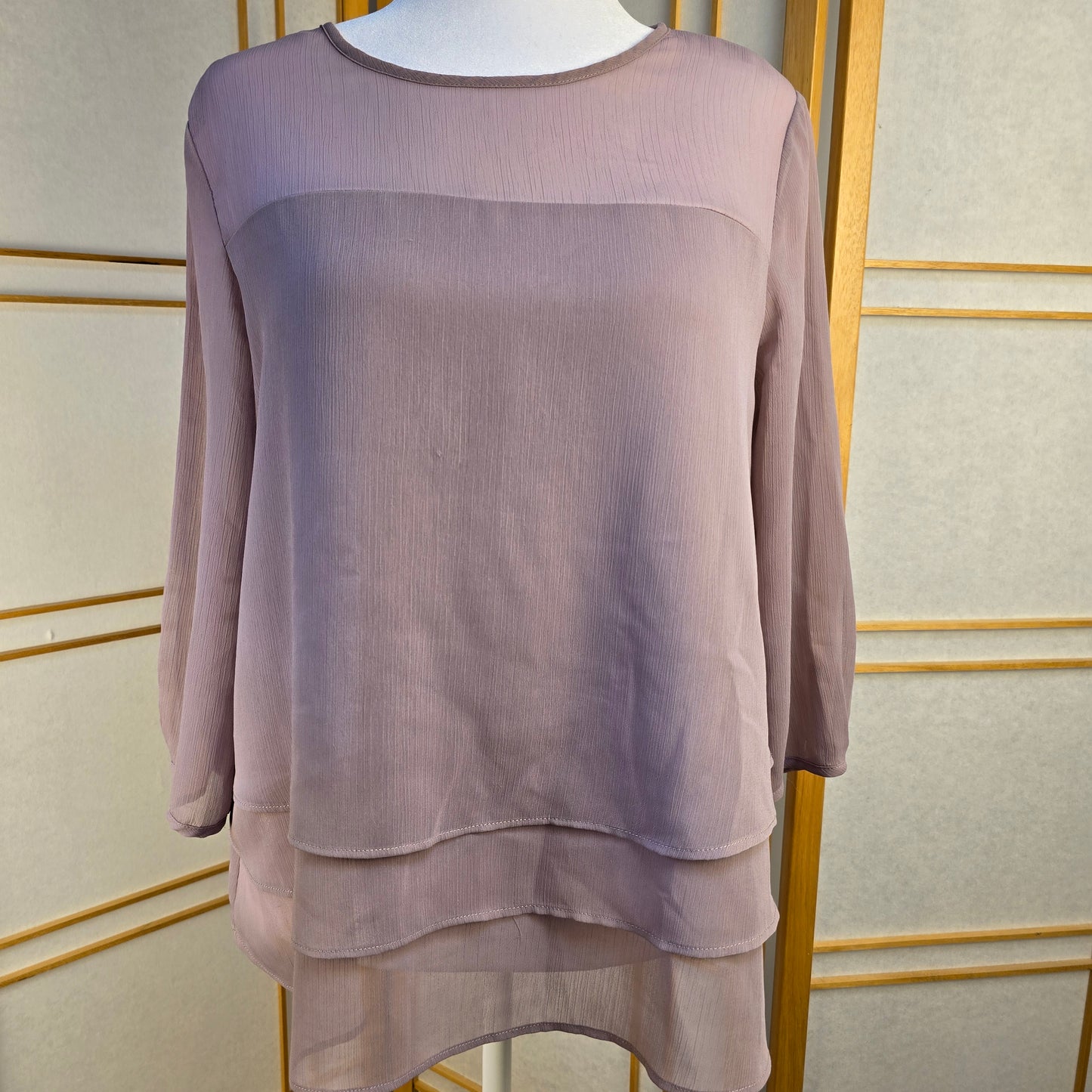 Reitmans Layered Pink Sheer Top Medium Preloved
