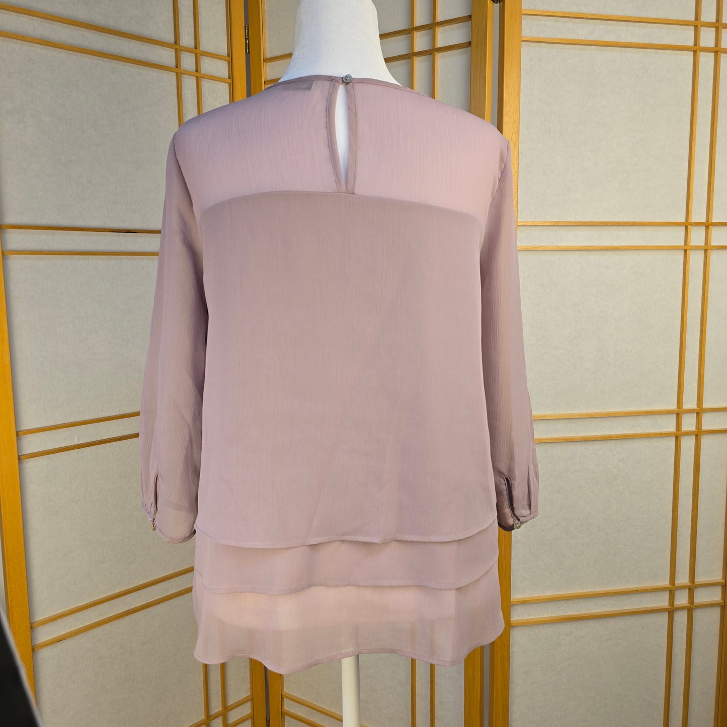 Reitmans Layered Pink Sheer Top Medium Preloved