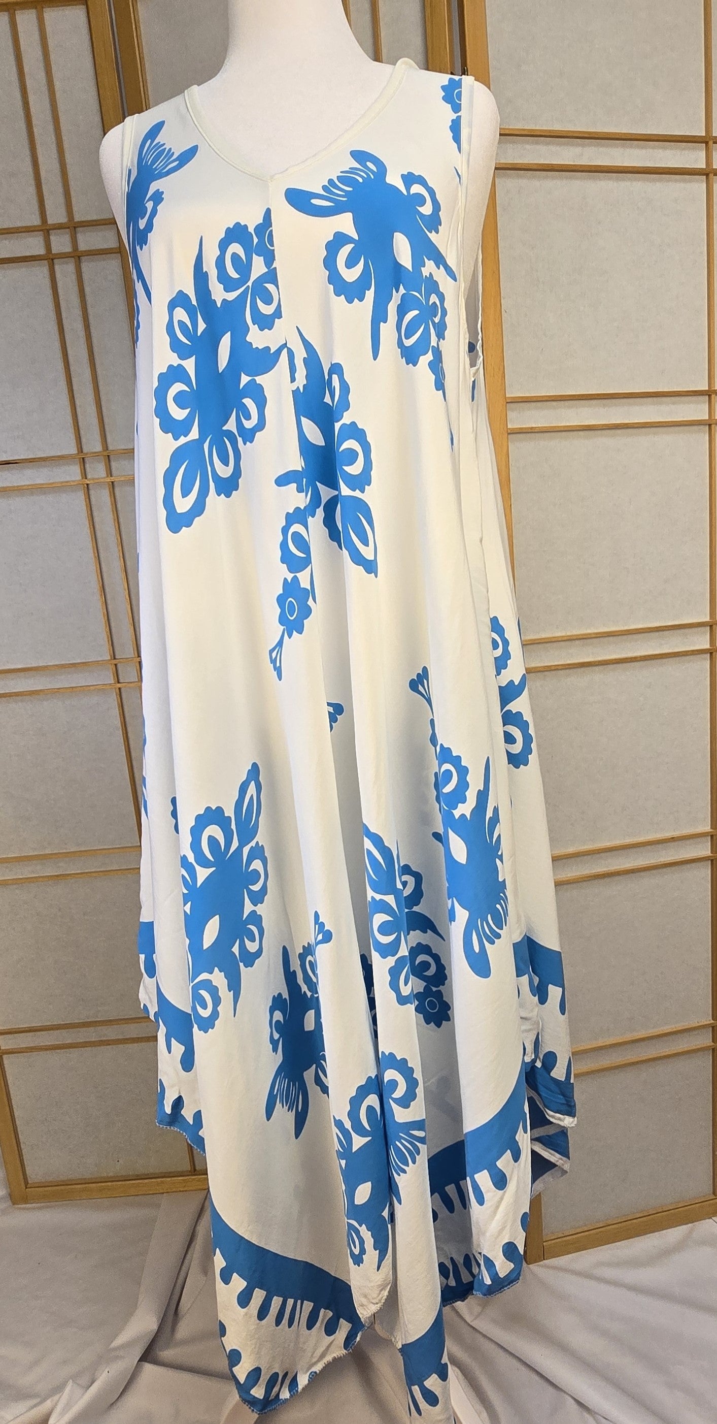 Beyond Capri White Aqua Dress/Cover-Up XL