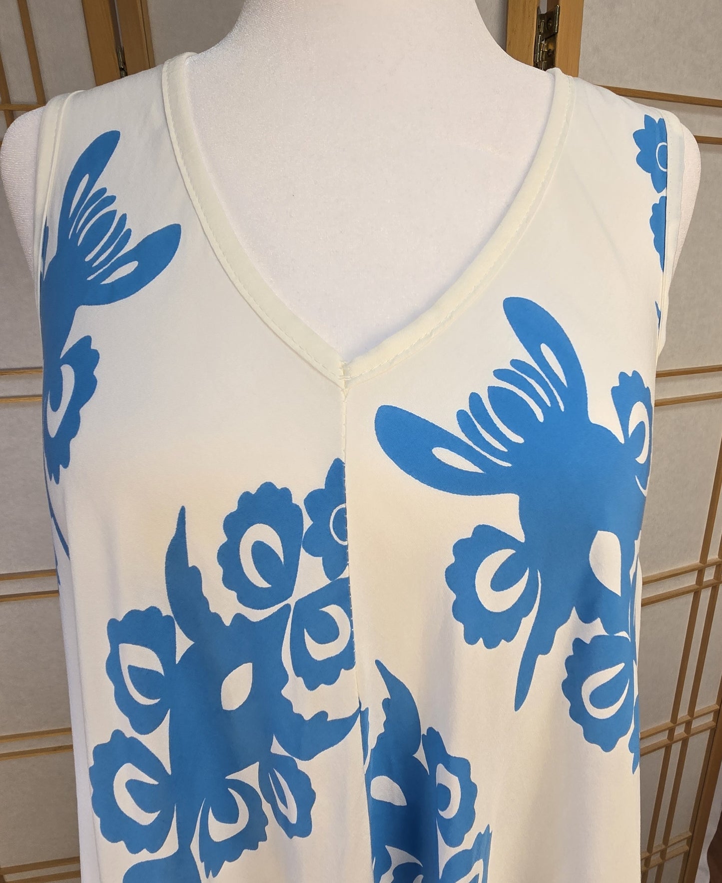 Beyond Capri White Aqua Dress/Cover-Up XL