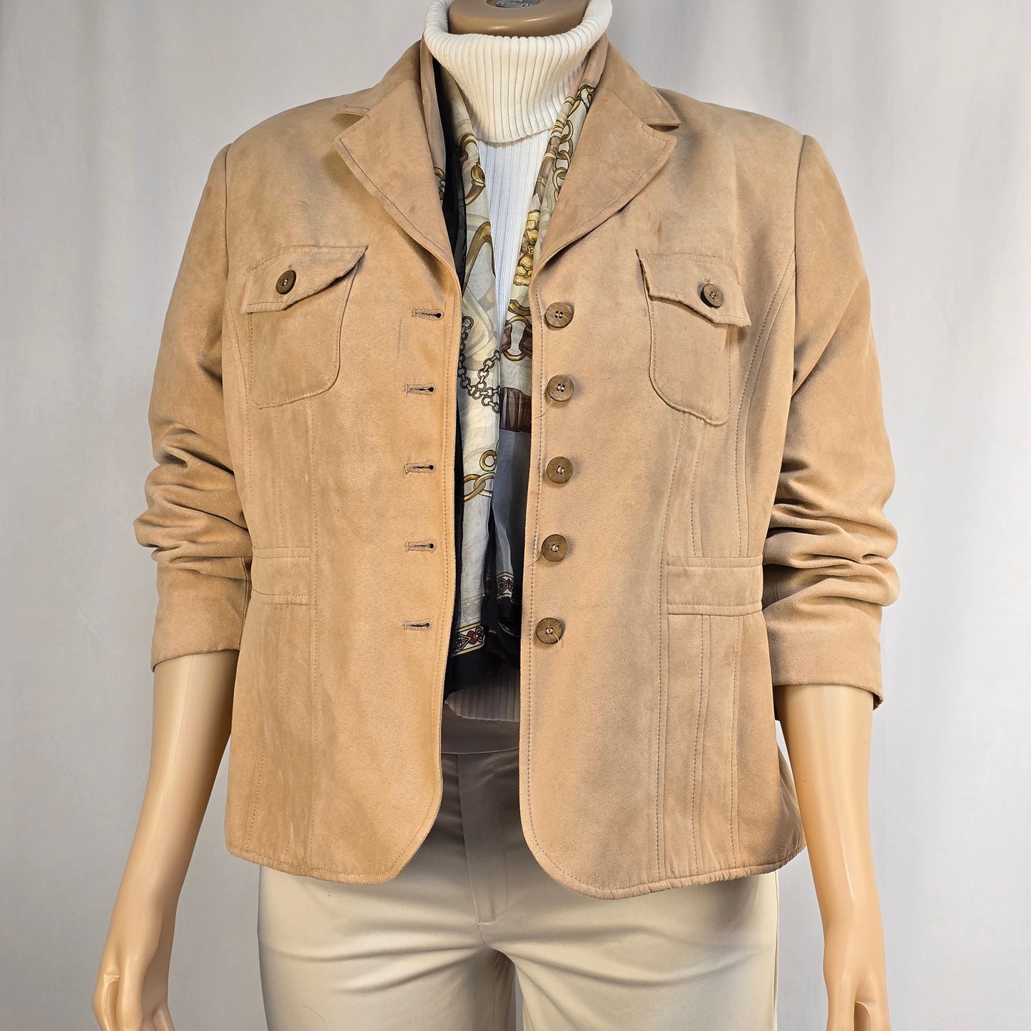 A Guess Scarf and Laura Plus Faux Suede Size 18 Jacket Preloved