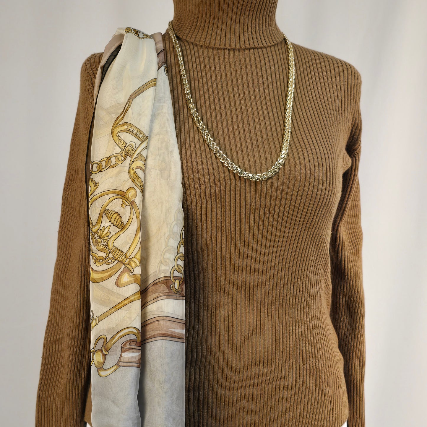 Banana Republic Medium Turtle Necks Cream and Tan (2) Preloved