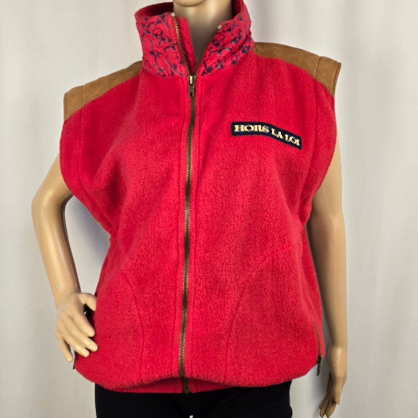 Hors La Loi Vintage Fleece Jacket with Removable Sleeves Small