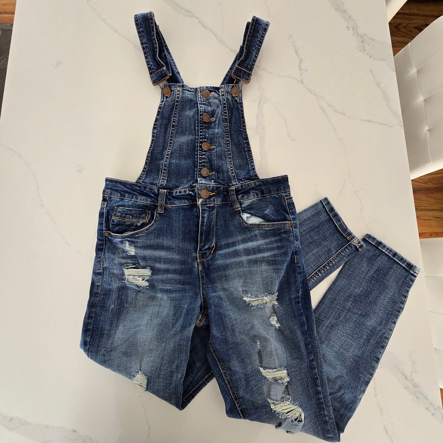 Dollhouse Denim Overalls Size Large Preloved (Fit Size 2 to 4)