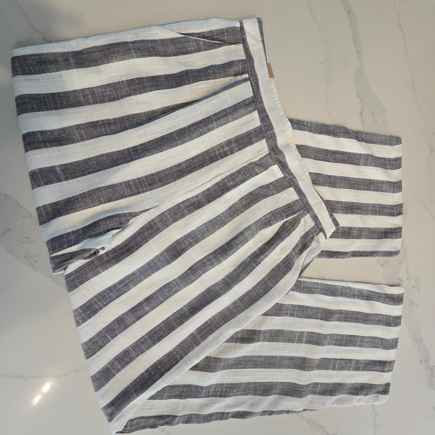 DKR White / Grey Linen Blend Pants XL