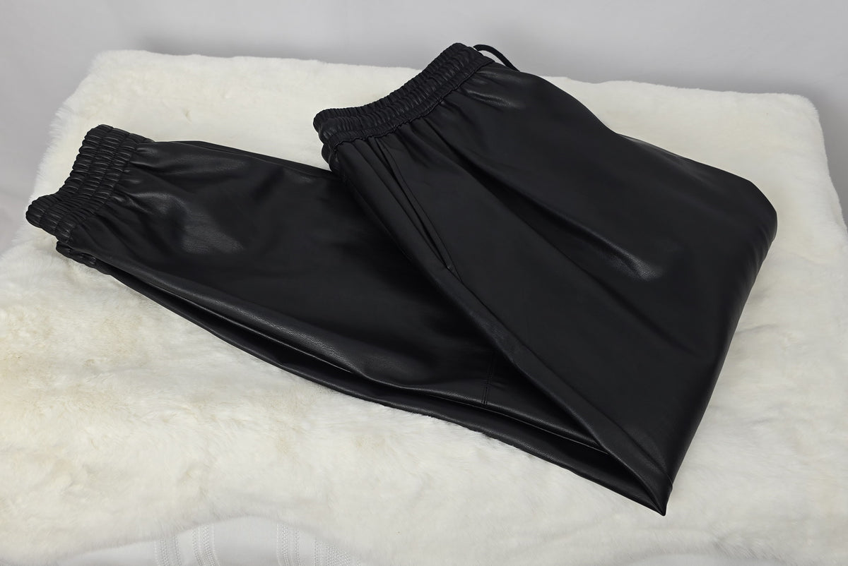 Zara Faux Leather Joggers Large Preloved