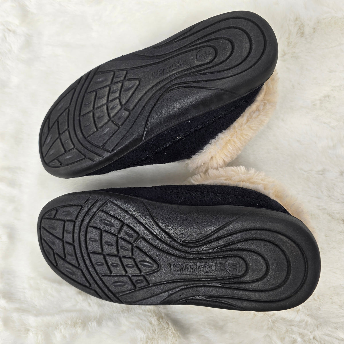 Denver Hayes WindRiver Faux Fur Lined Slippers – Women’s Black Size Medium