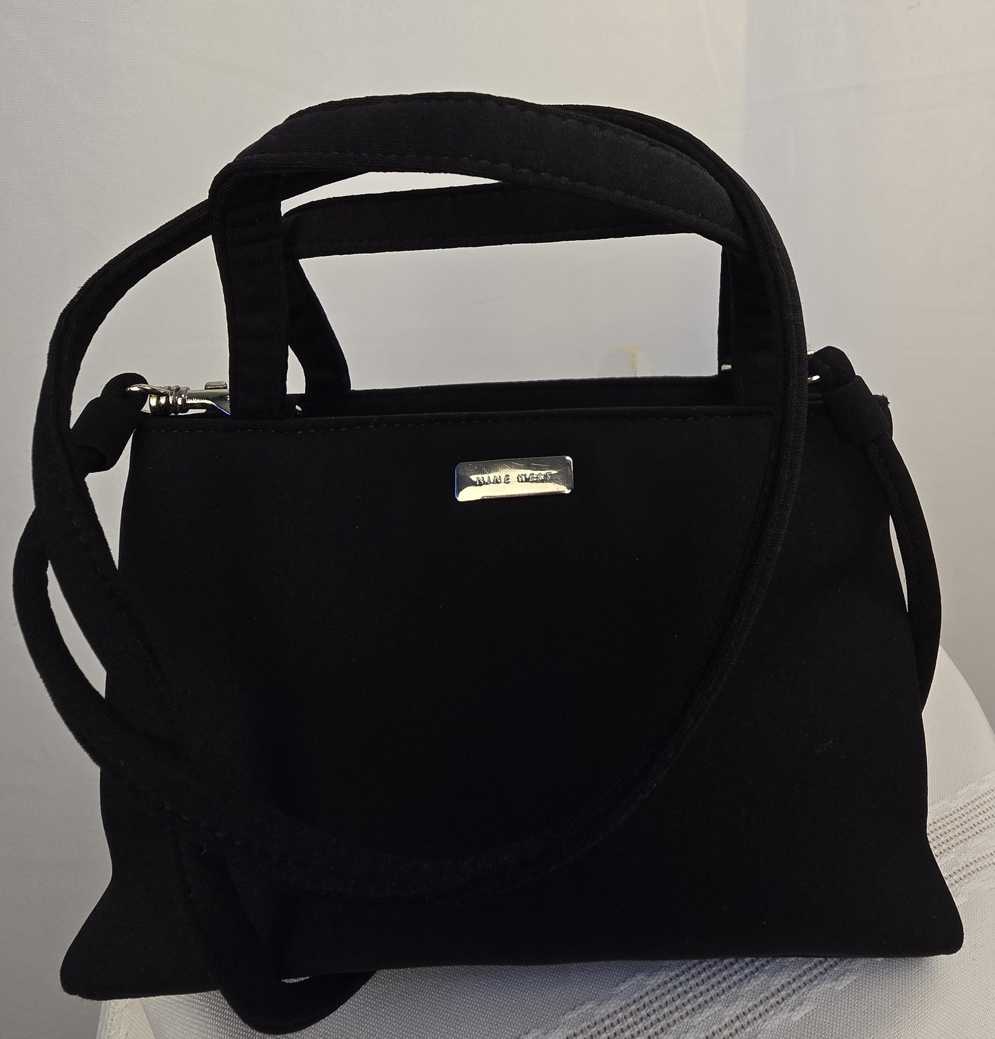 Nine West Black Fabric Mini Handbag with Shoulder Strap Preloved