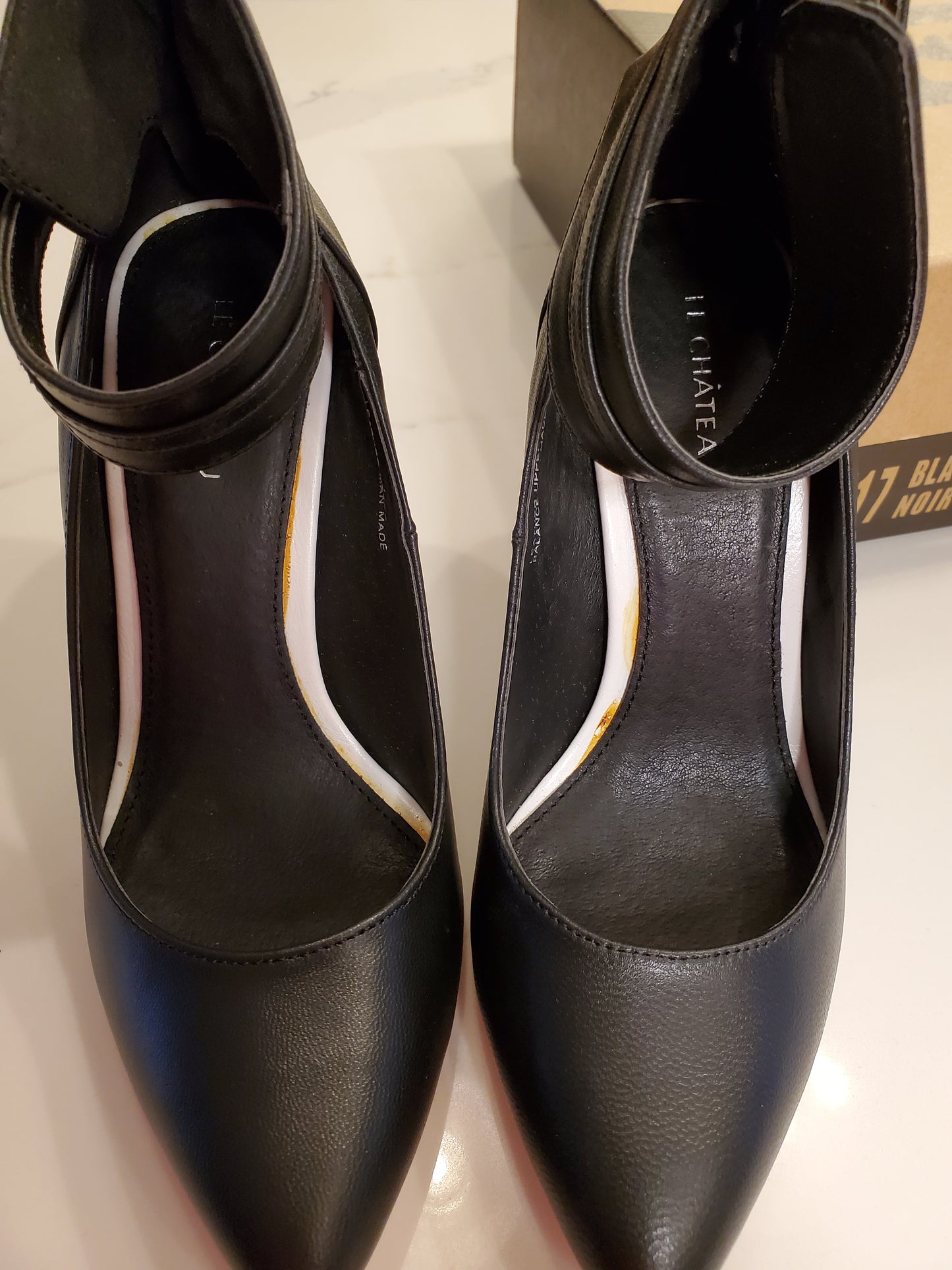 Le Chateau Black High Heel with Ankle Strap Size 7 Preloved