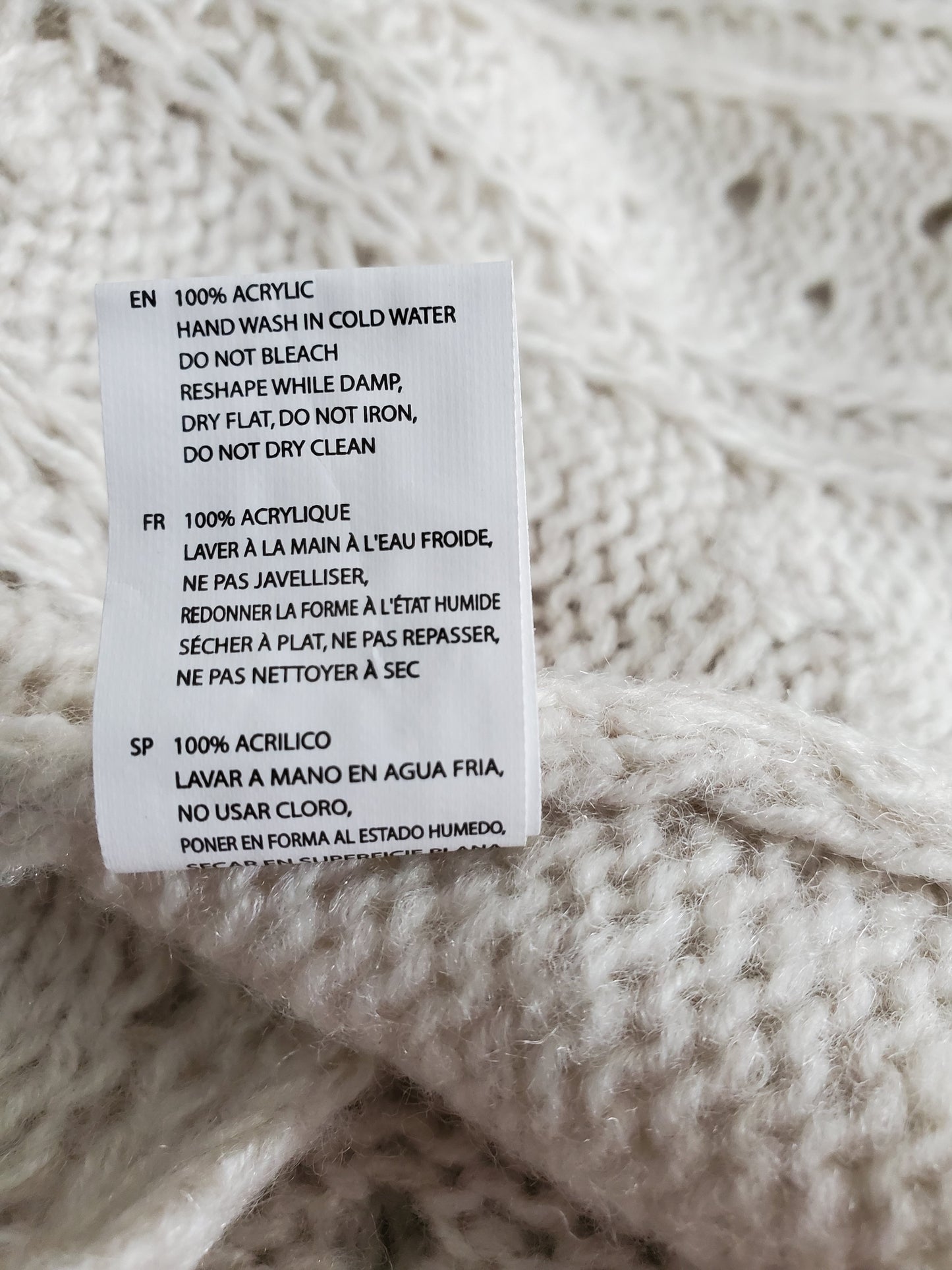 Razzle Dazzle Criss Cross Cream Large Sweater New with Tags