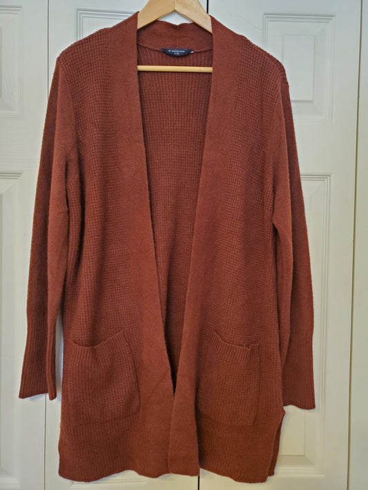 Denver Hayes Cozy Waffle Fitted Open Cardigan Preloved