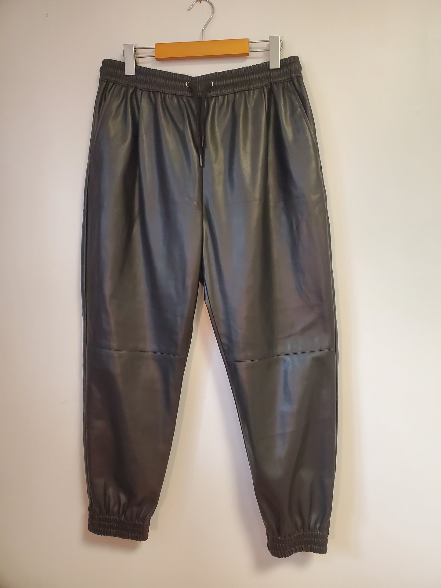 Zara Faux Leather Joggers Large Preloved