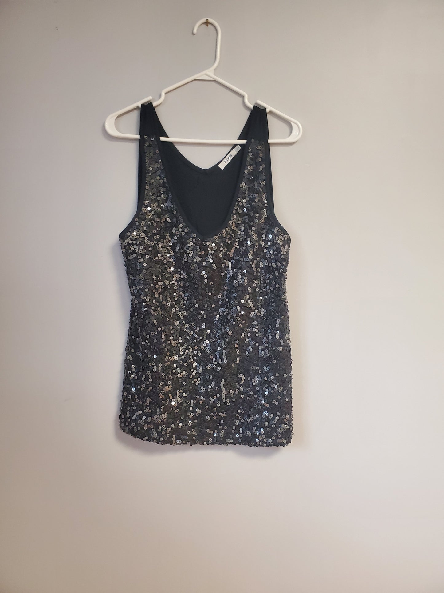 Zara Faux Leather Joggers Large and Ricki's Sequin Tank Top Large