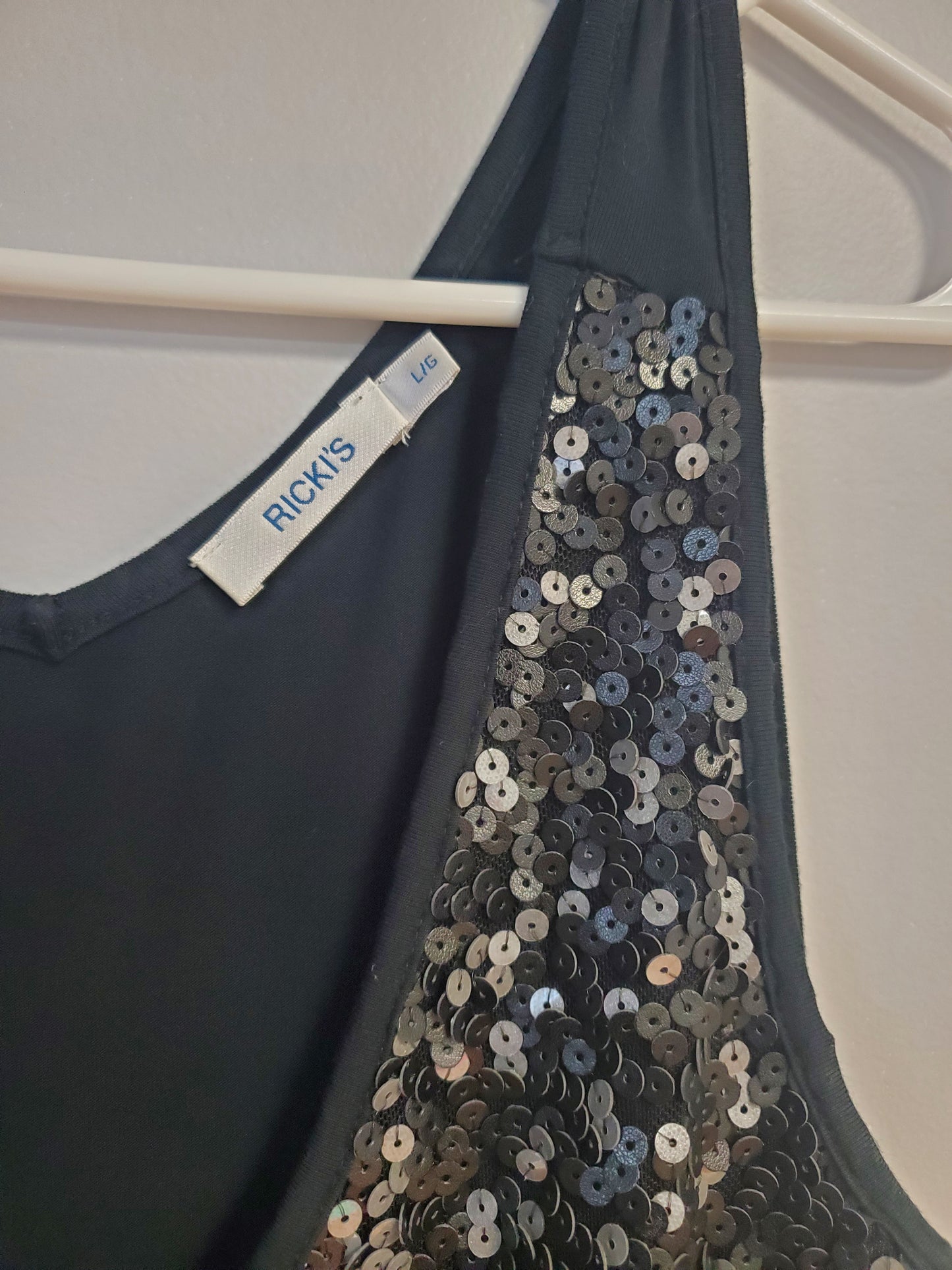 Zara Faux Leather Joggers Large and Ricki's Sequin Tank Top Large