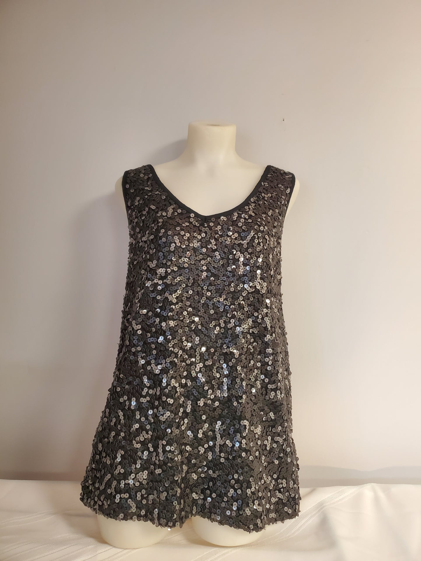 Zara Faux Leather Joggers Large and Ricki's Sequin Tank Top Large