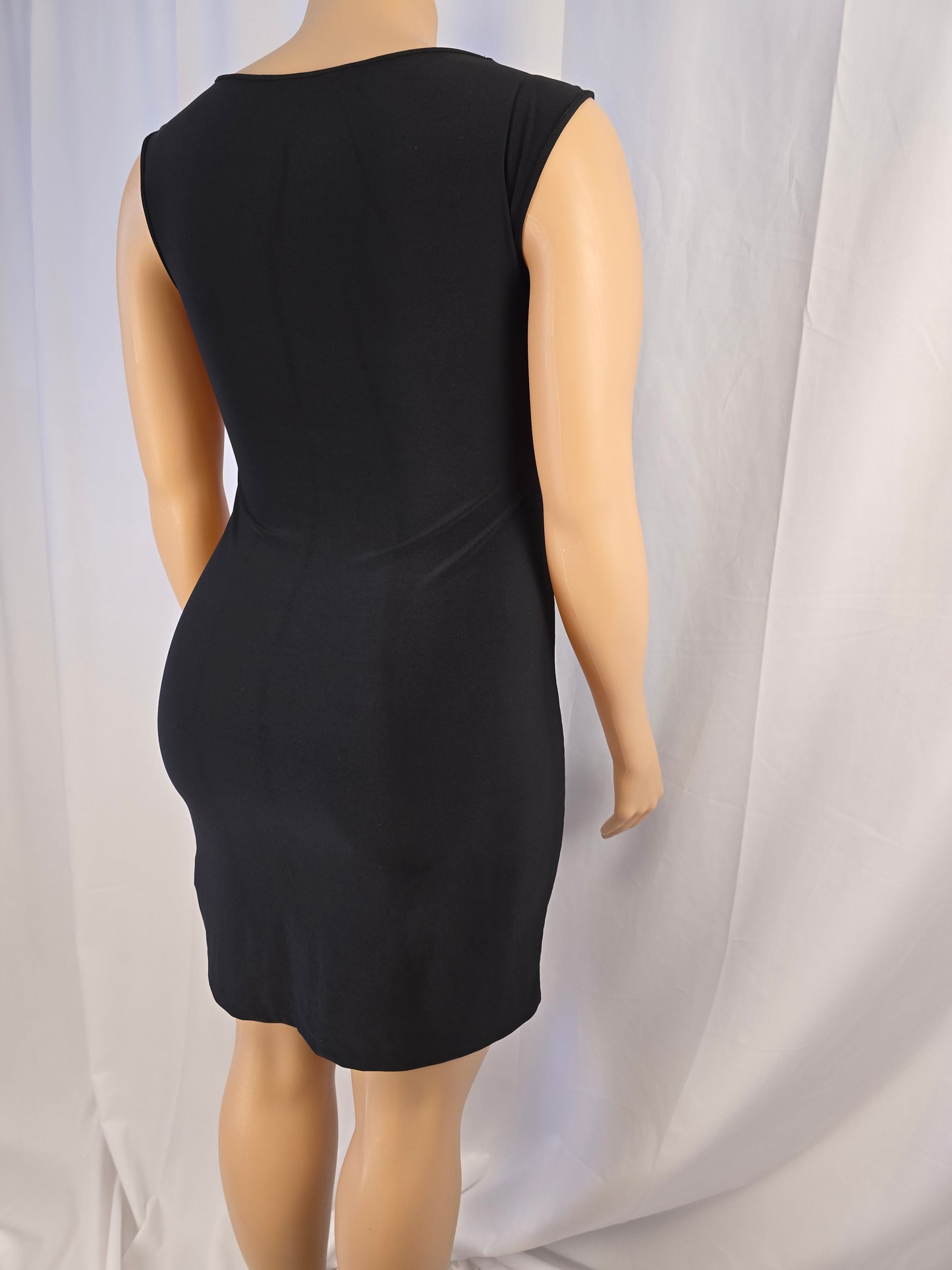 Spense Black Ruffle Black Dress Size Large Preloved
