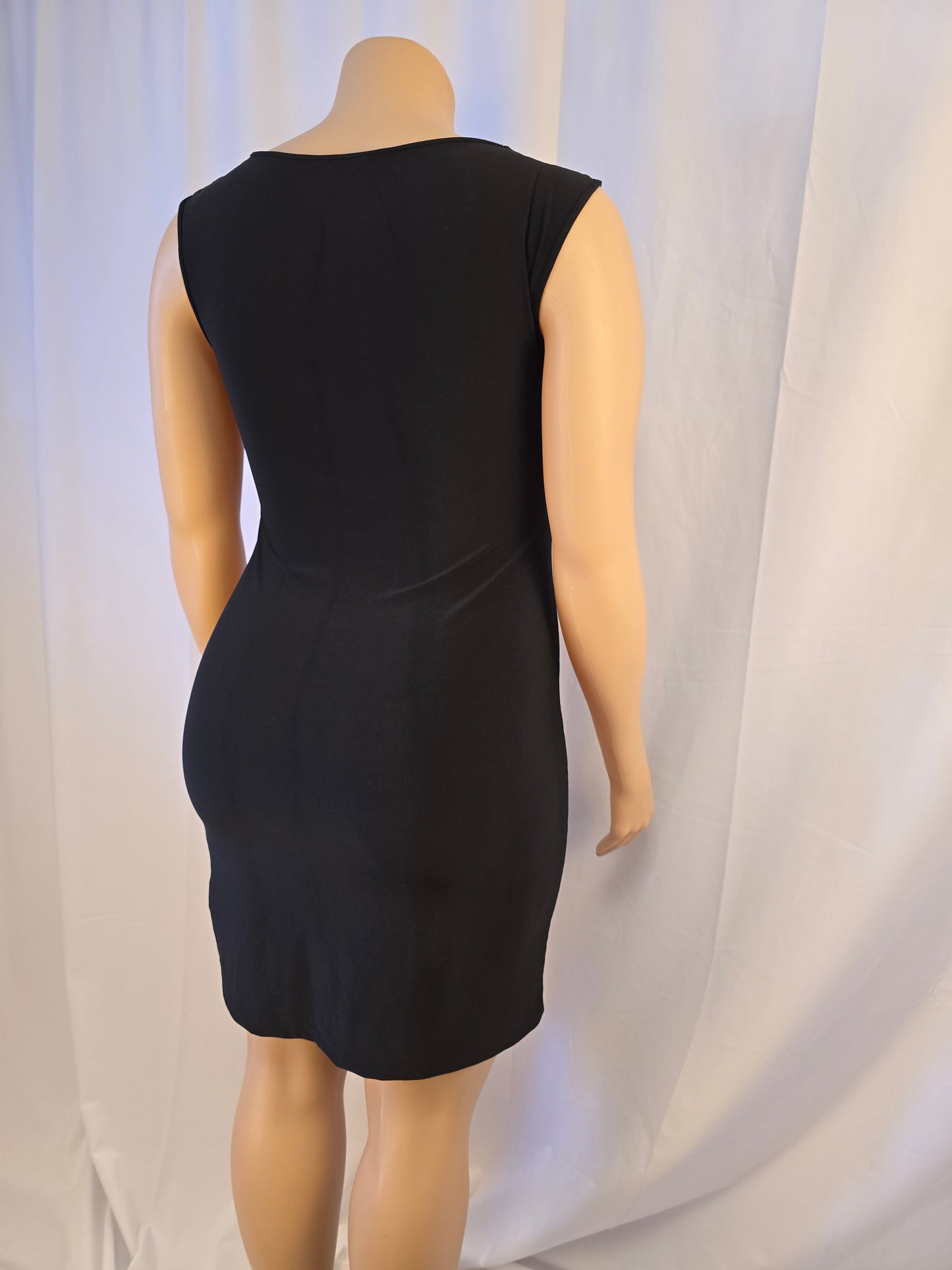 Spense Black Ruffle Black Dress Size Large Preloved