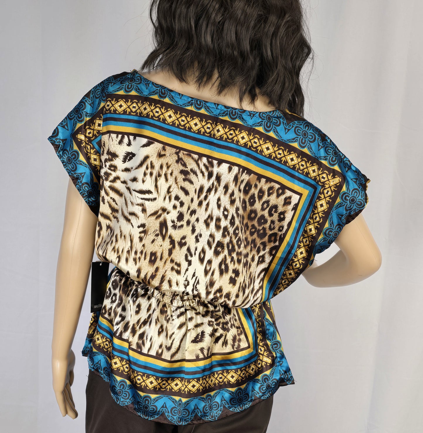 Majora Animal Print Satin Top Size Medium
