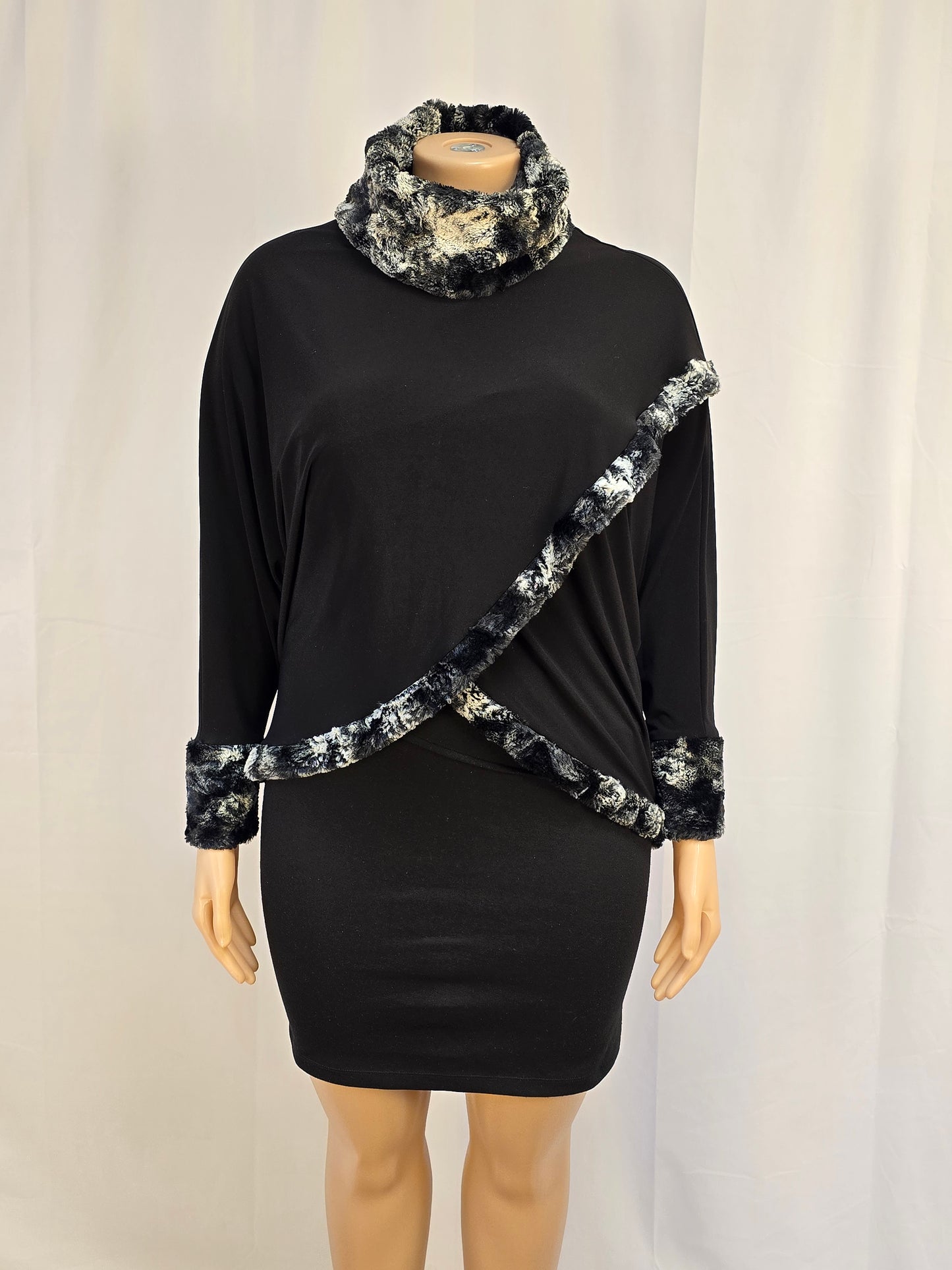 Joseph Ribkoff Faux Fur Sweater Large Size 14 Preloved