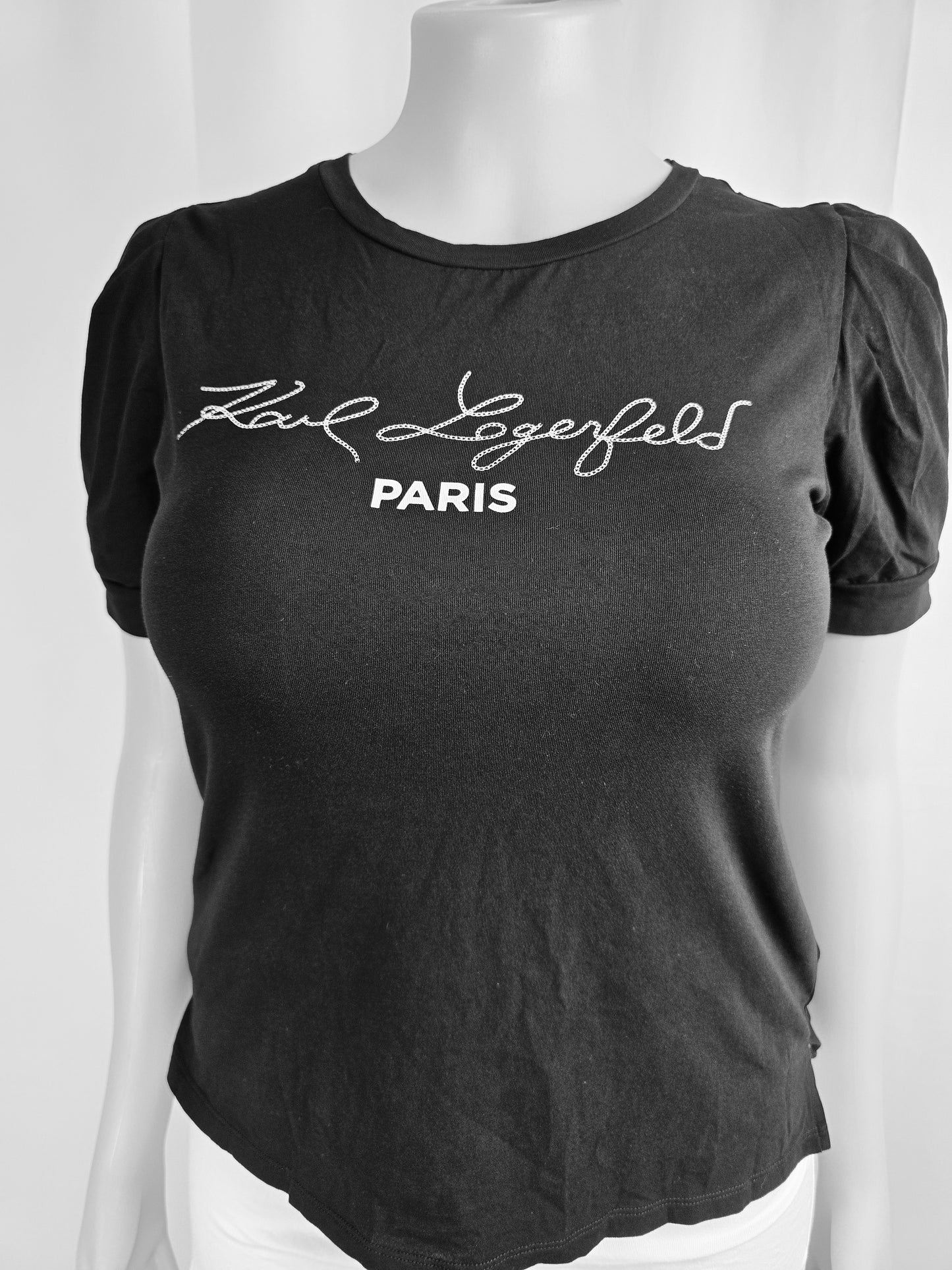 Karl Lagerfeld T-Shirt Puff Sleeves XL Preloved