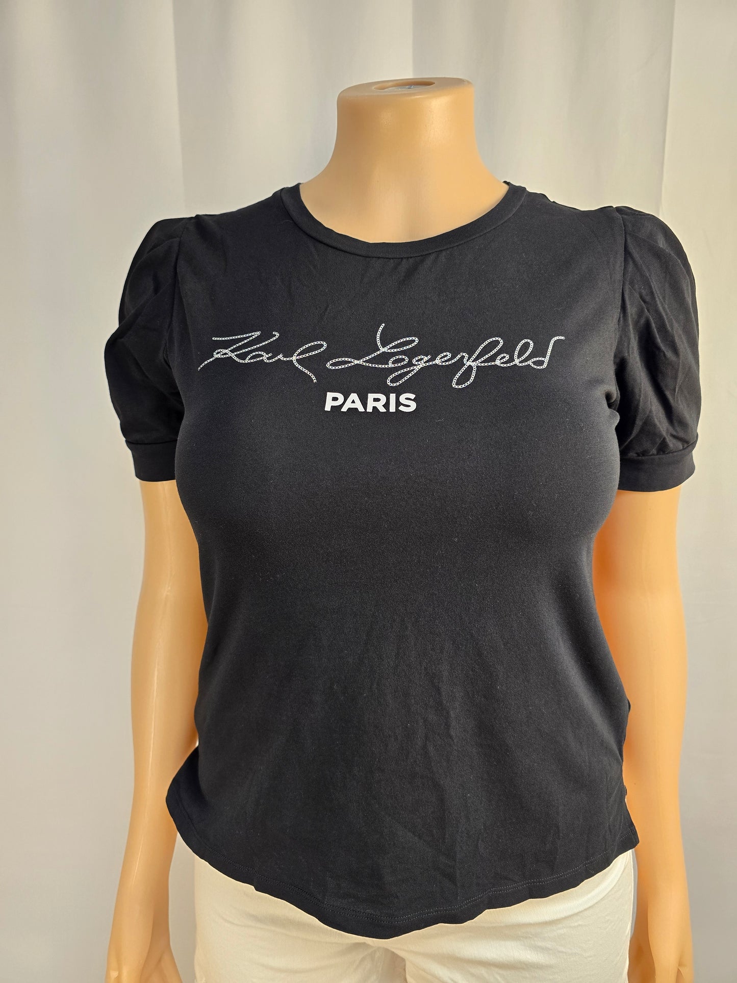 Karl Lagerfeld T-Shirt Puff Sleeves XL Preloved