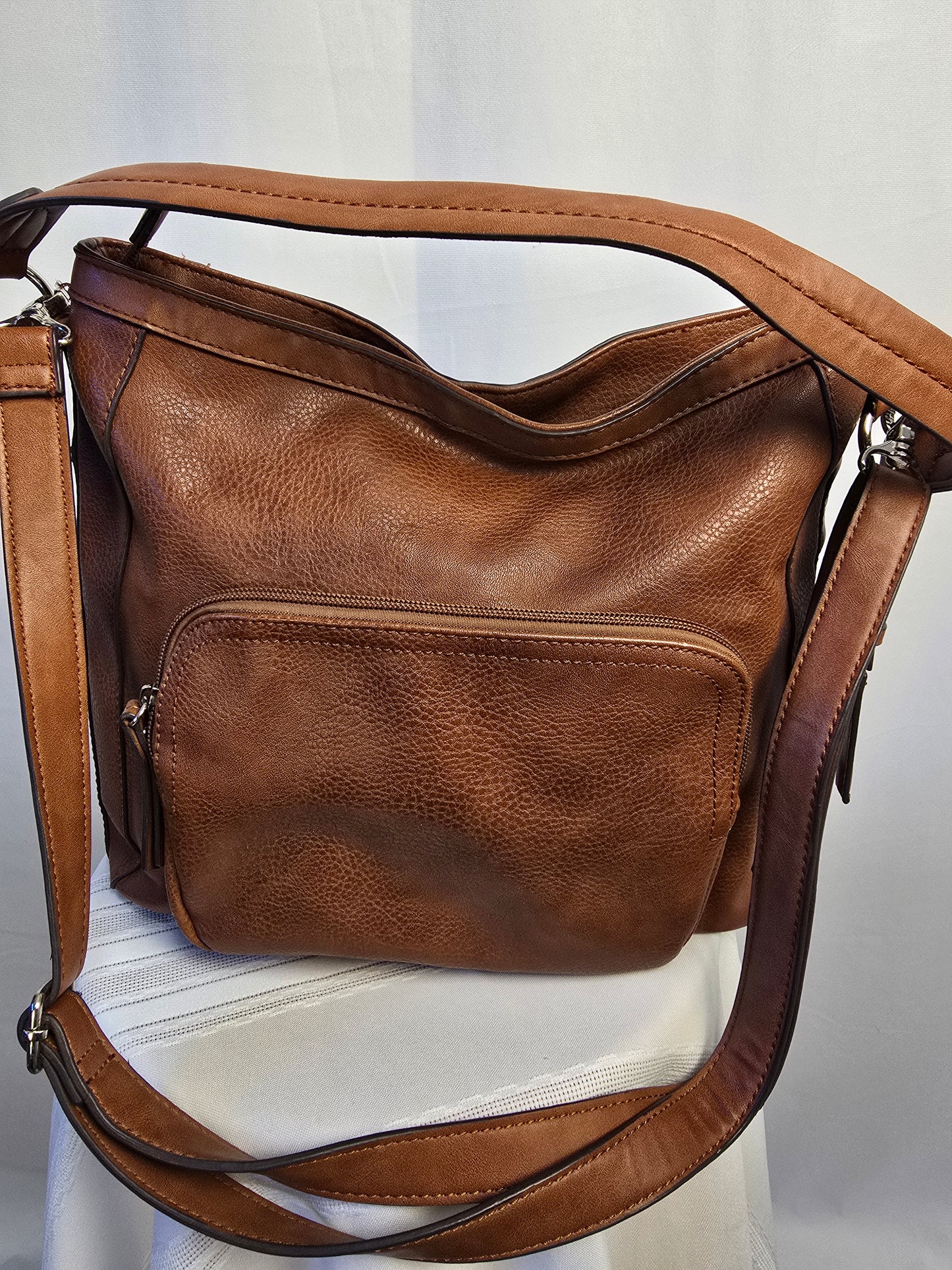 Ricardo Brown Vintagish Purse - Dual Straps Crossbody or Shoulder Preloved