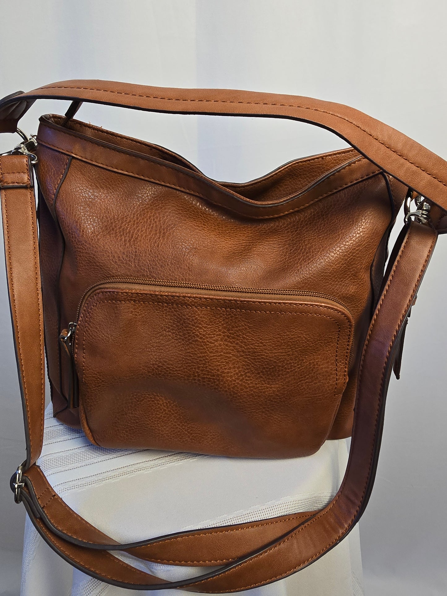 Ricardo Brown Vintagish Purse - Dual Straps Crossbody or Shoulder Preloved