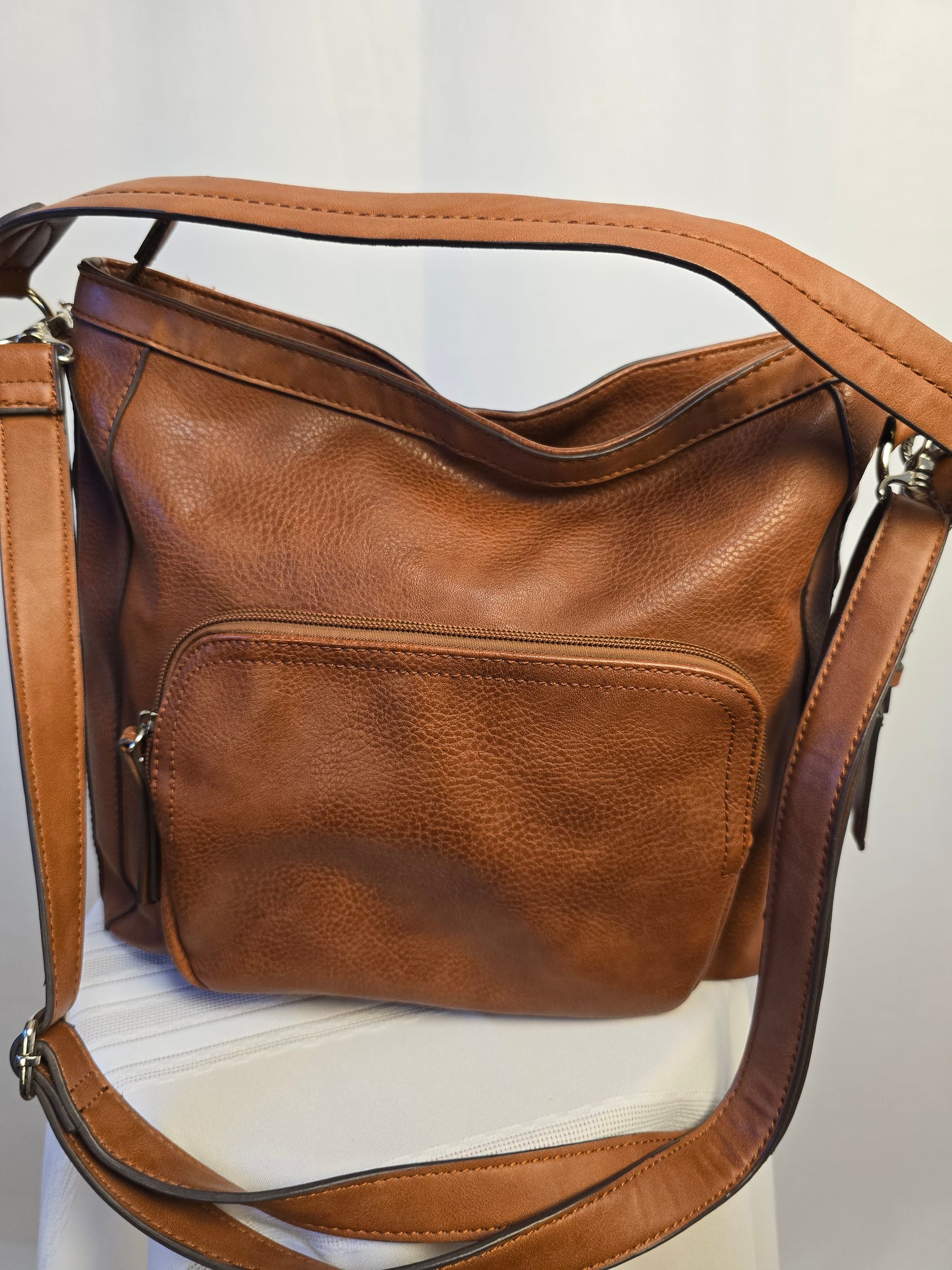 Ricardo Brown Vintagish Purse - Dual Straps Crossbody or Shoulder Preloved